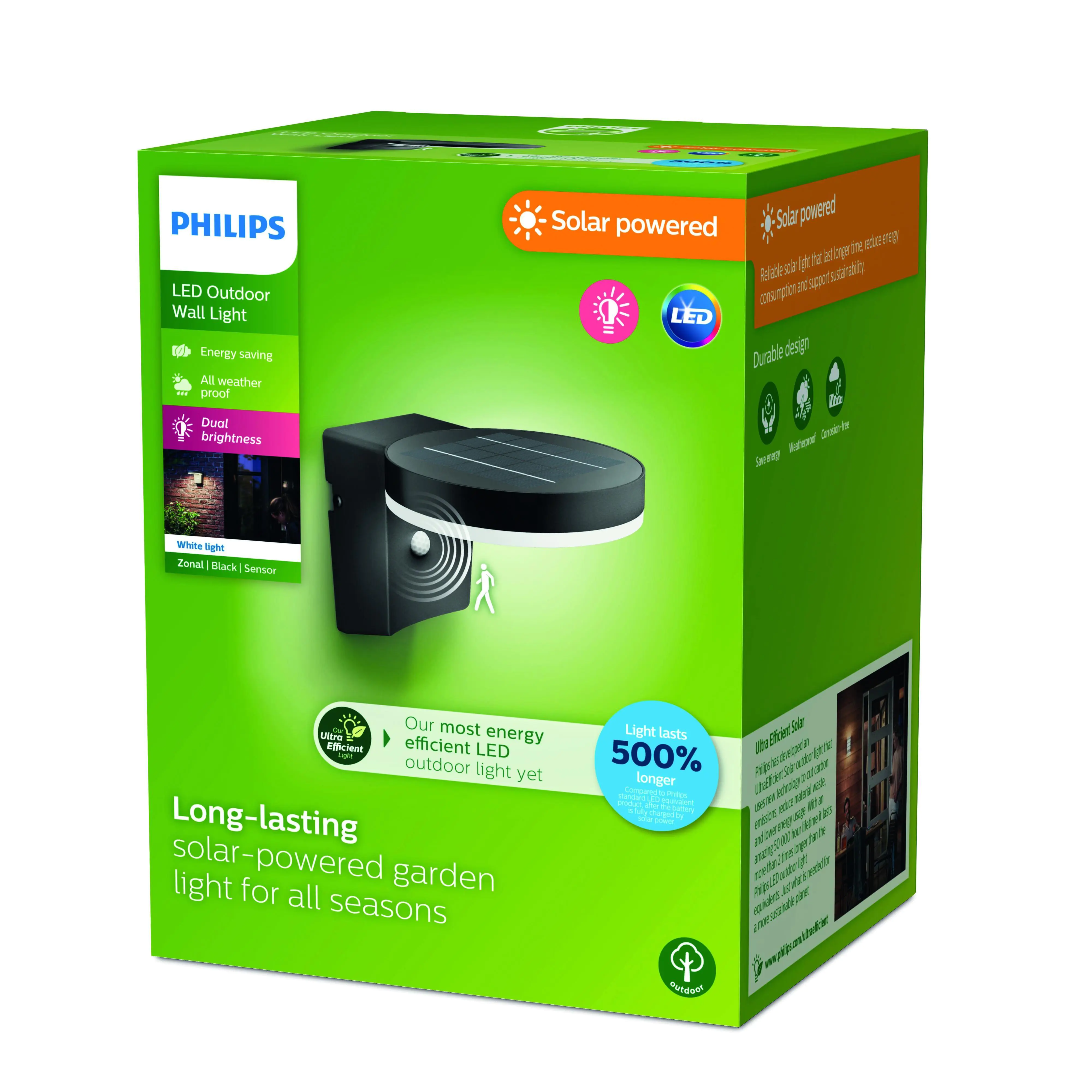 Solar Wandleuchte Zonal rund 21,4 x 16,7 x 14,2 cm schwarz