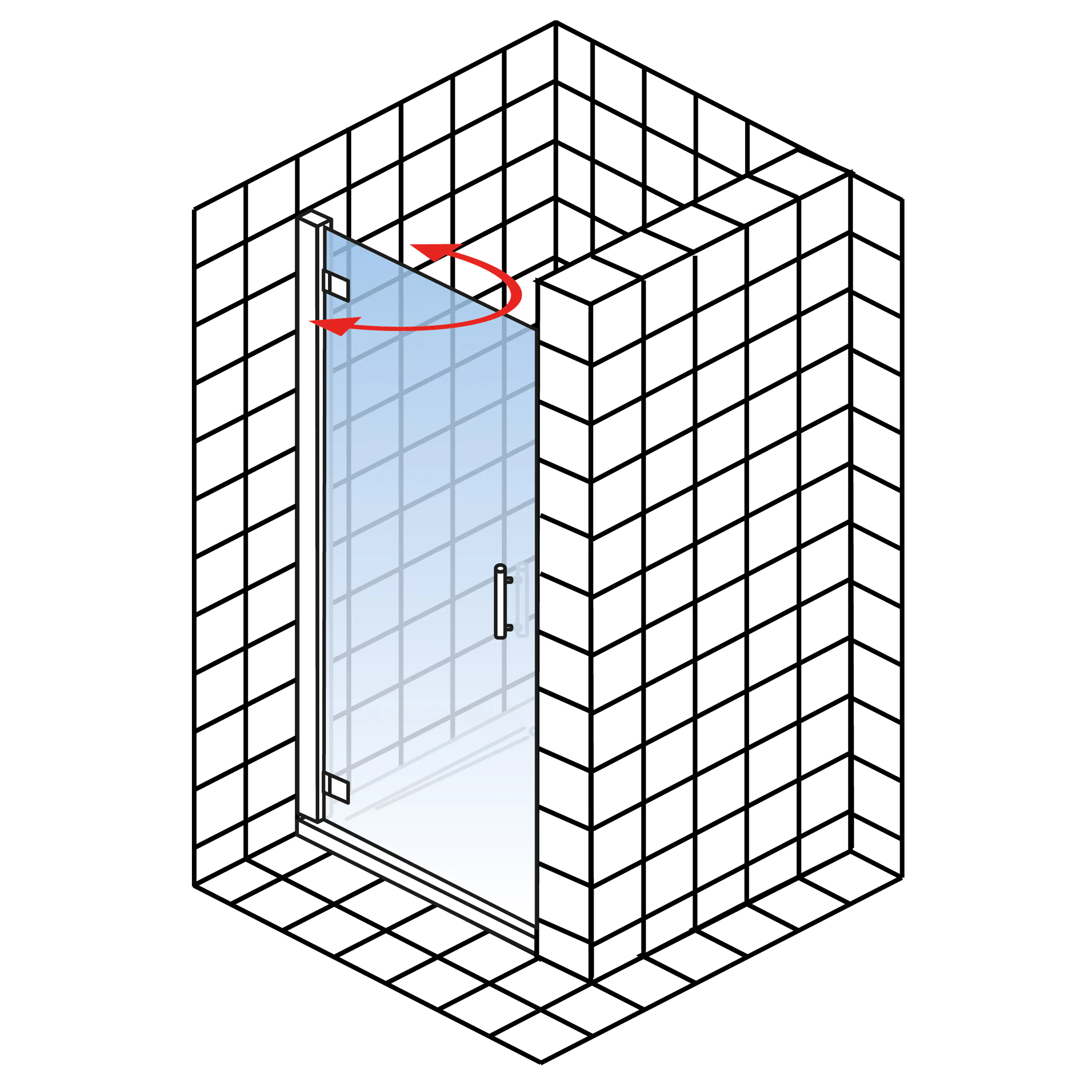 Schulte Nische Drehtür pendelbar 80 x 200 cm Toura