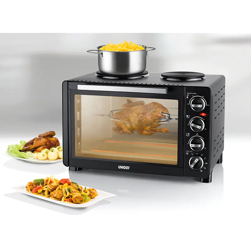Unold Kleinküche Minibackofen All In One 30 L Backraum, 2 Kochplatten Unold Kleinküche Minibackofen All In One 30 L Backraum, 2 Kochplatten