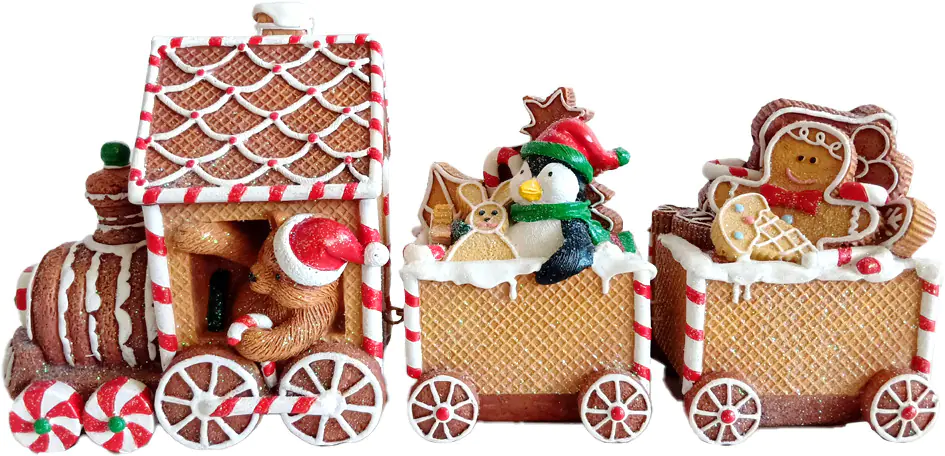 Figur Lebkuchenzug 15 x 10 x 33 cm braun Figur Lebkuchenzug 15 x 10 x 33 cm braun