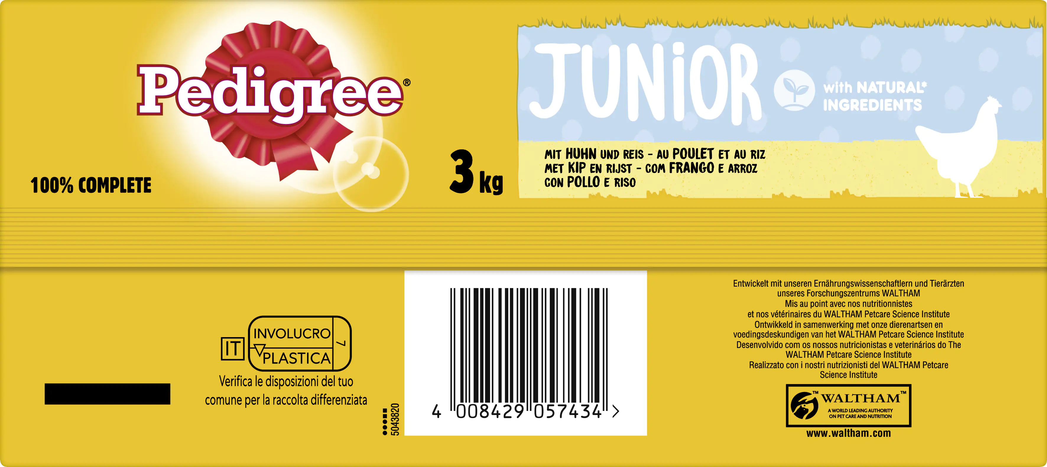 Pedigree Vital Protection Beutel Junior Medium mit Huhn und Reis 3 kg