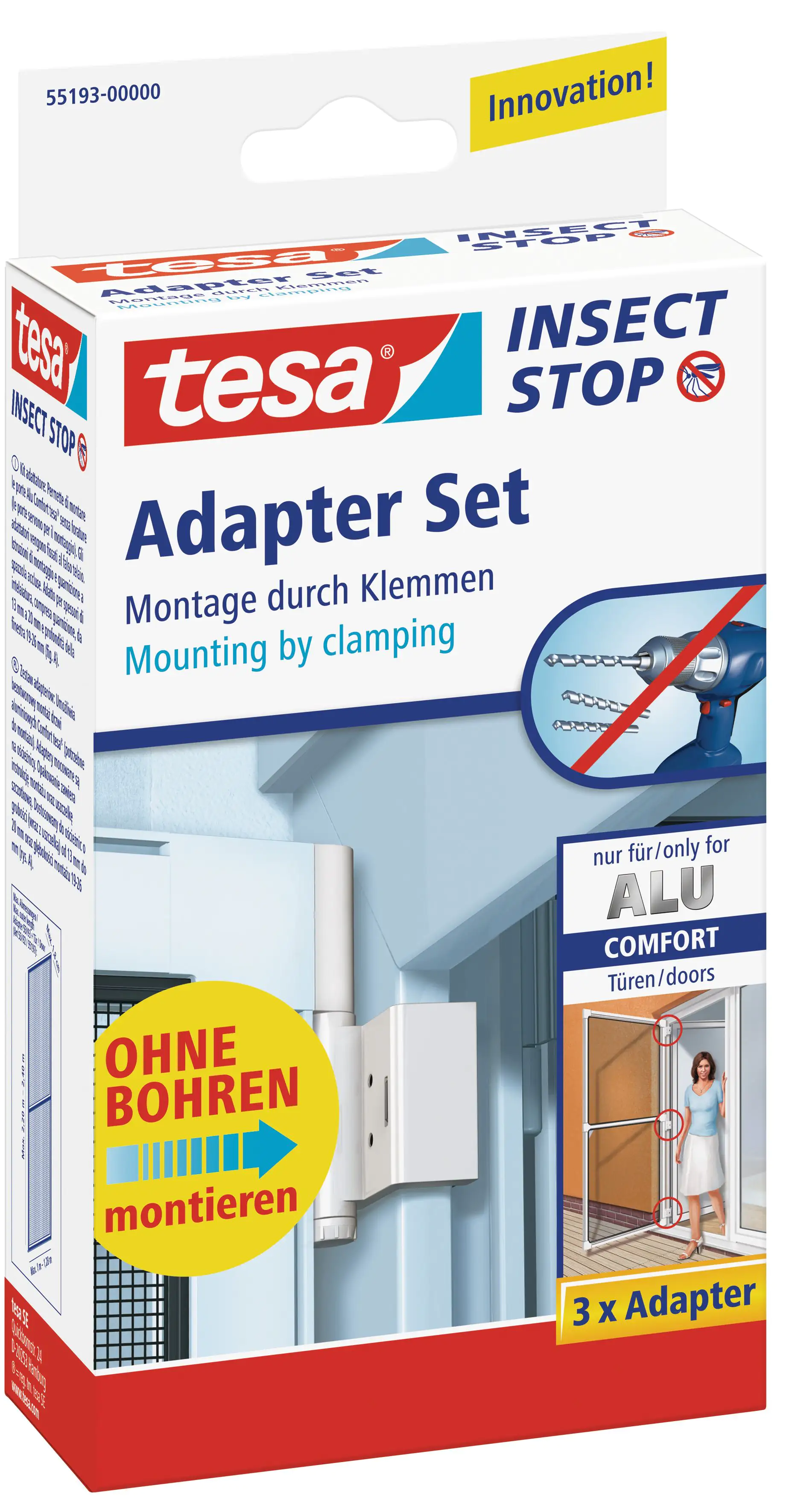 tesa Insektenschutz-Adapter-Set weiß weiß 3 Stück