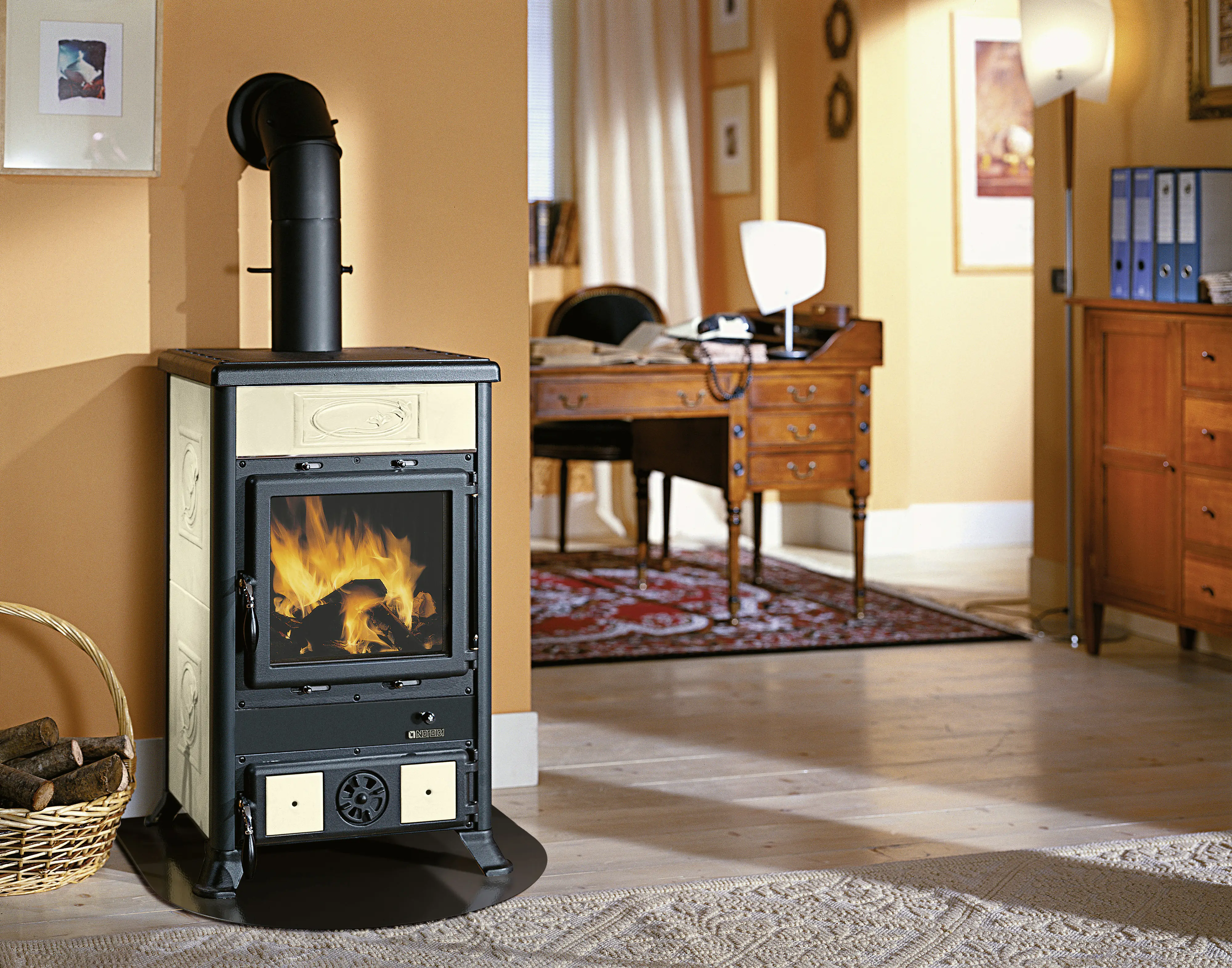 LaNordica Kaminofen ROSELLA R1 Kachelverkleidung panna 88 kW