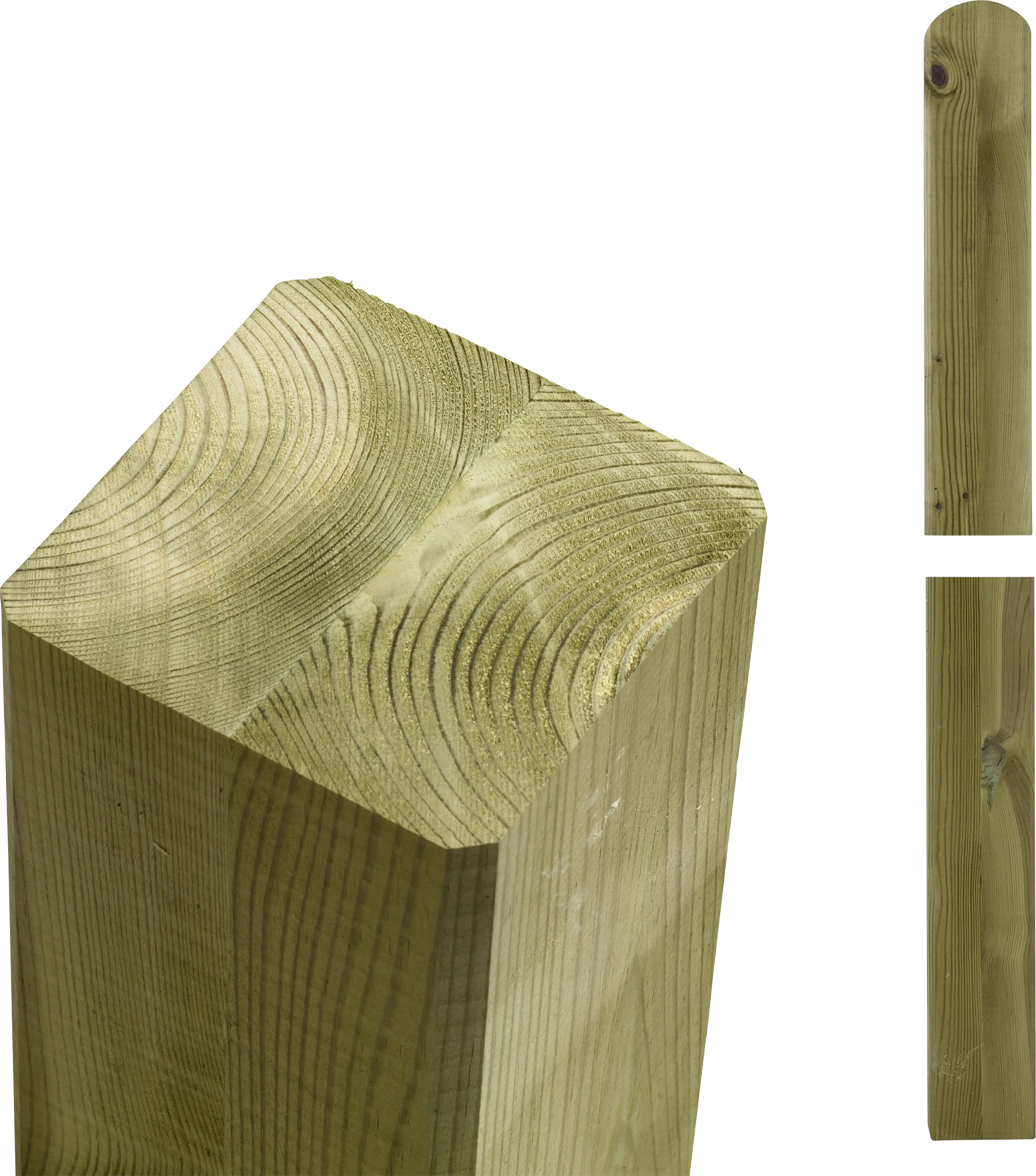 Plus Leimholzpfosten 298 cm 90 x 90 mm druckimprägniert Kopf gerundet Plus Leimholzpfosten 298 cm 90 x 90 mm druckimprägniert Kopf gerundet