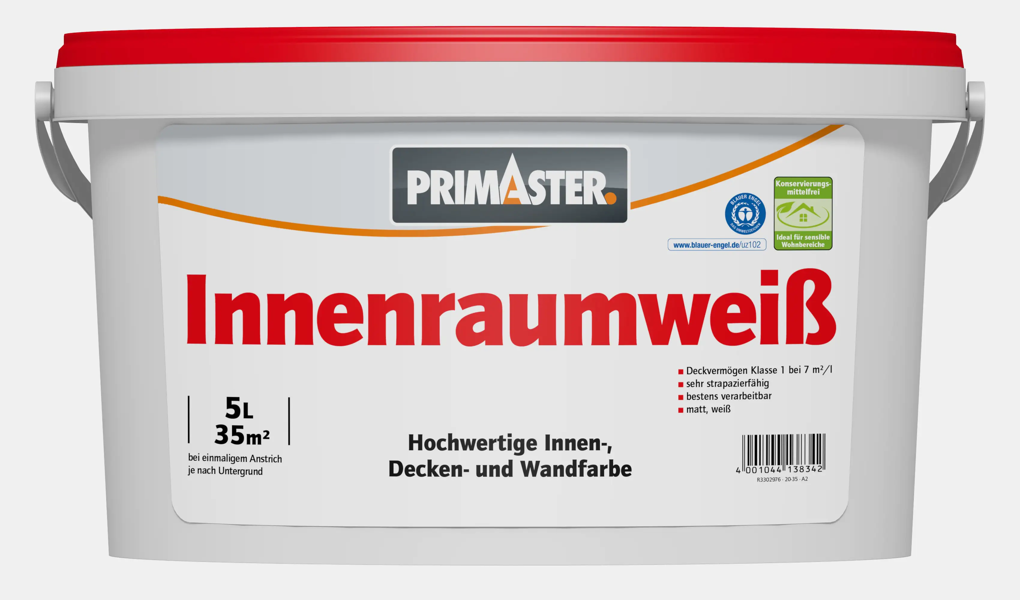 Primaster Innenraumweiß konservierungsmittelfrei 5 L weiß