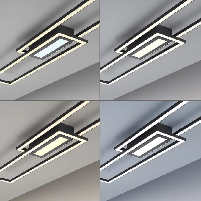 JustLight LED CCT Deckenleuchte Asmin schwarz 95 x 17,5 cm dimmbar