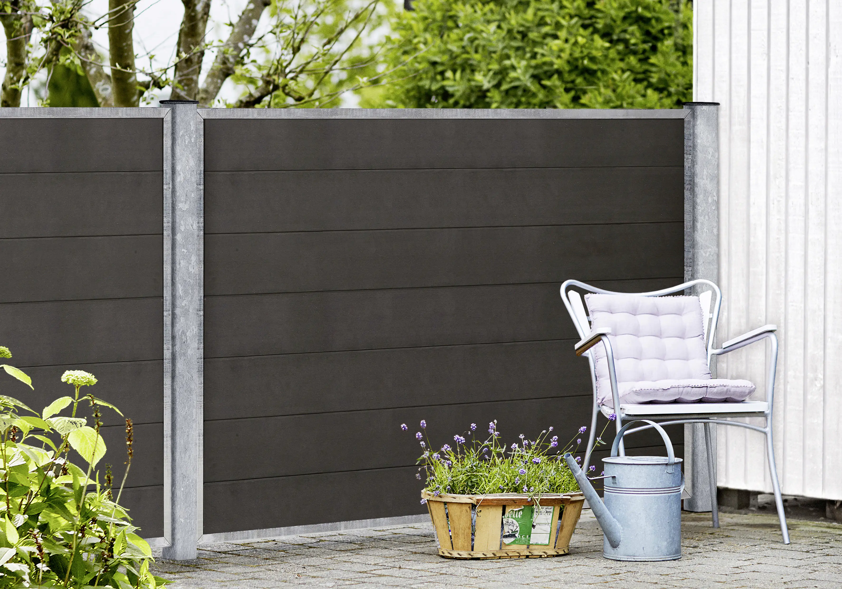 Plus Zaunelement Futura 180 x 145 cm WPC Schiefergrau