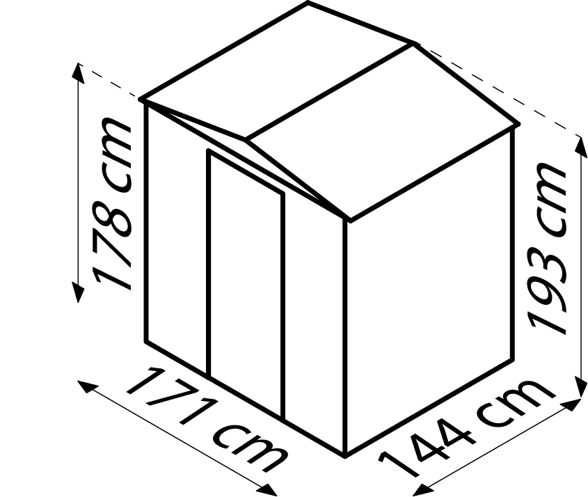 Globel Metallerätehaus Dream 65 184 x 154 x 193 cm jade