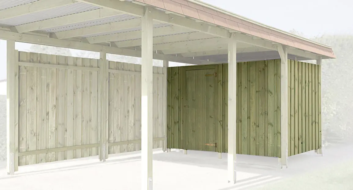 Weka Geräteraum für Carport Eifel 288 x 199 cm imprägniert