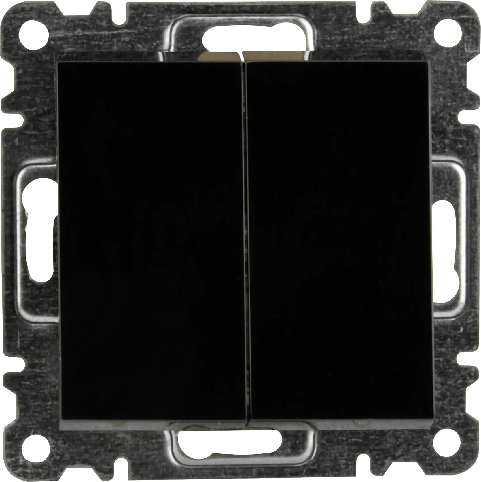 Unitec Doppel-Wechselschalter schwarz schwarz, Serie Karea Unitec Doppel-Wechselschalter schwarz schwarz, Serie Karea