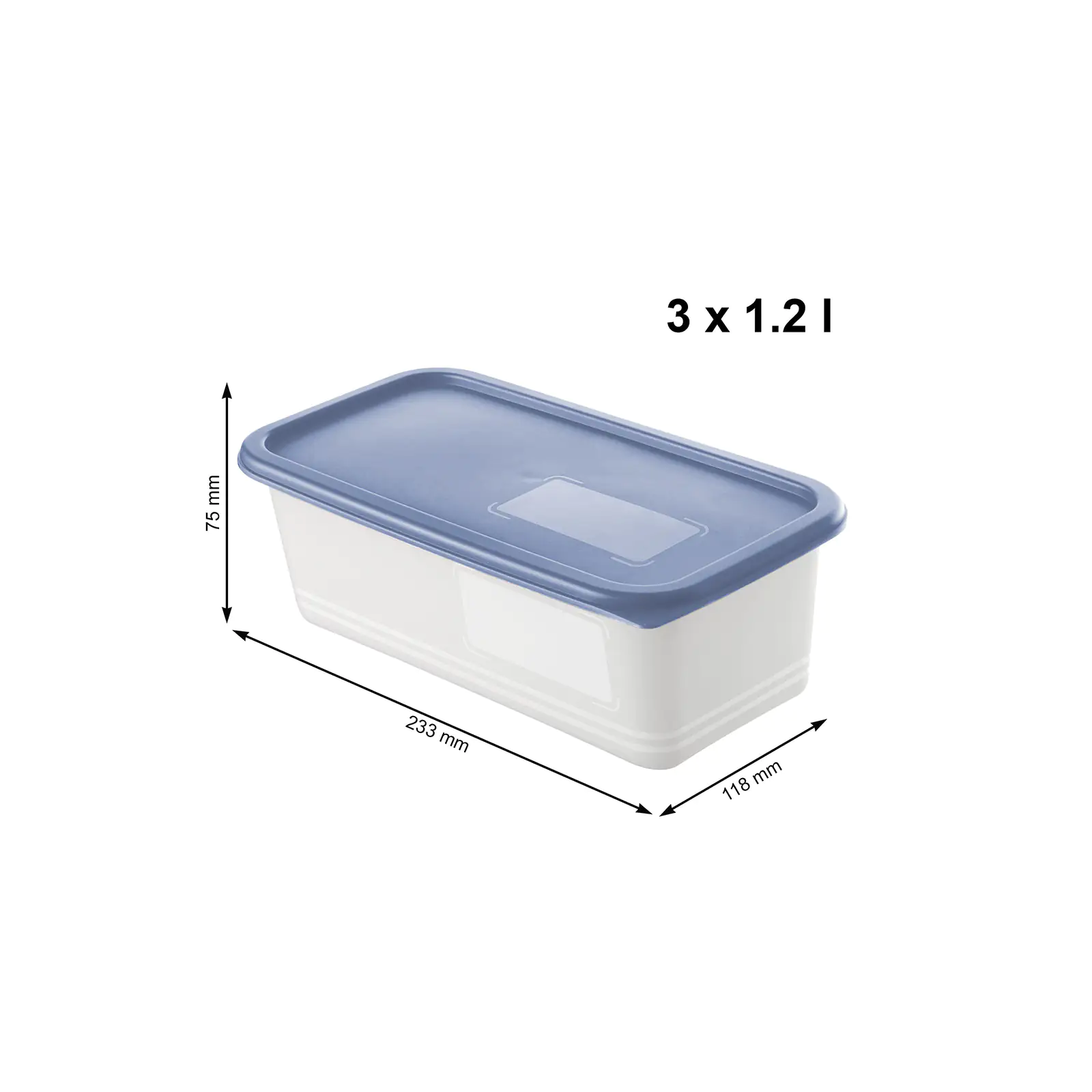 Rotho Gefrierdosen-Set Domino 3 x 1,2 l horizon blau Rotho Gefrierdosen-Set Domino 3 x 1,2 l horizon blau