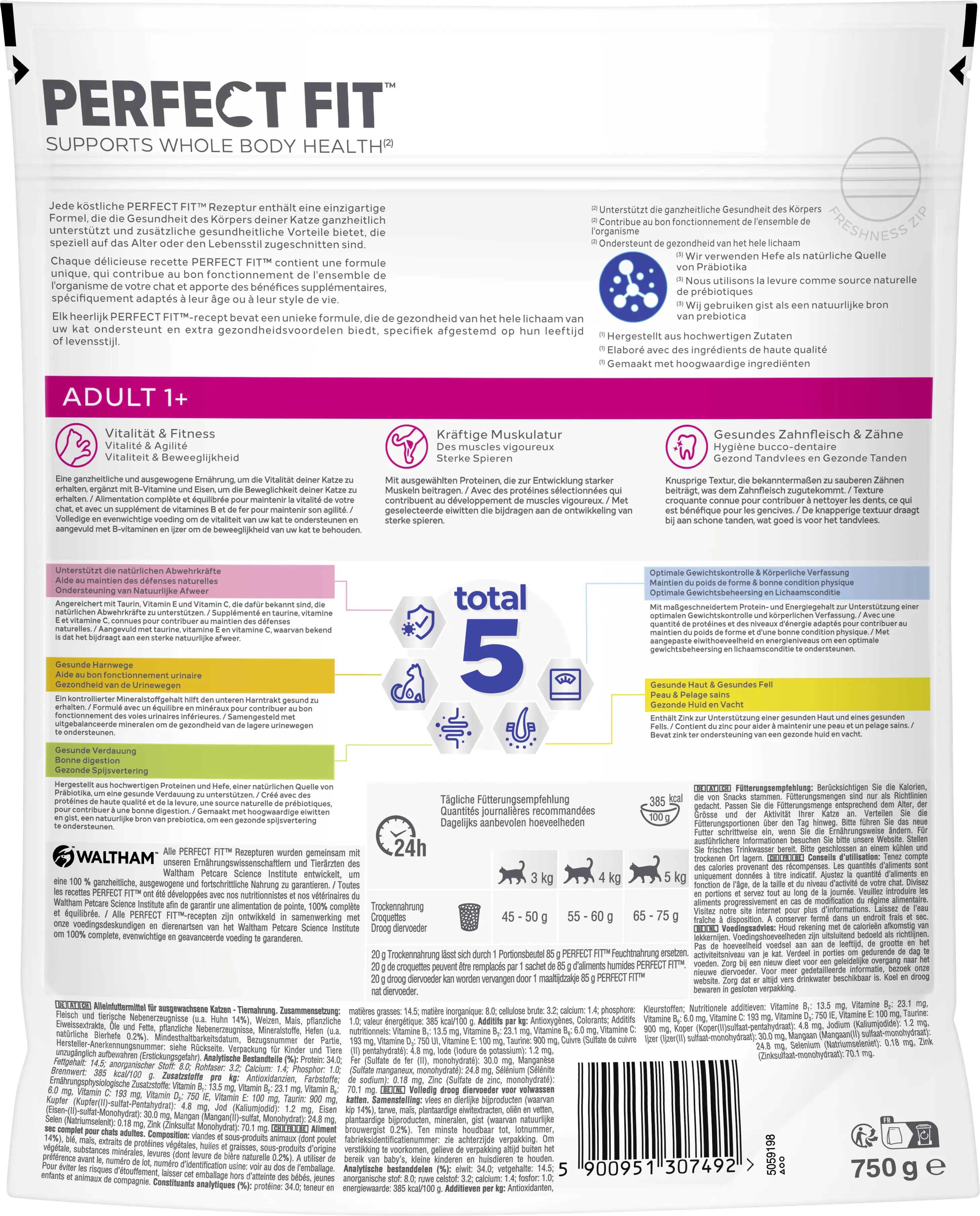 Perfect Fit Adult 1+ mit Huhn Katzenfutter 750g