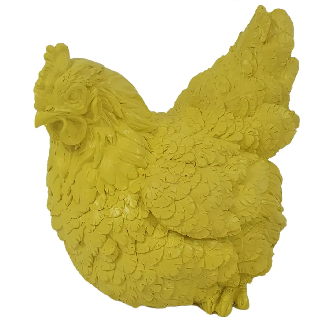Dekofigur Henne sitzend 26 x 22 x 17 cm gelb