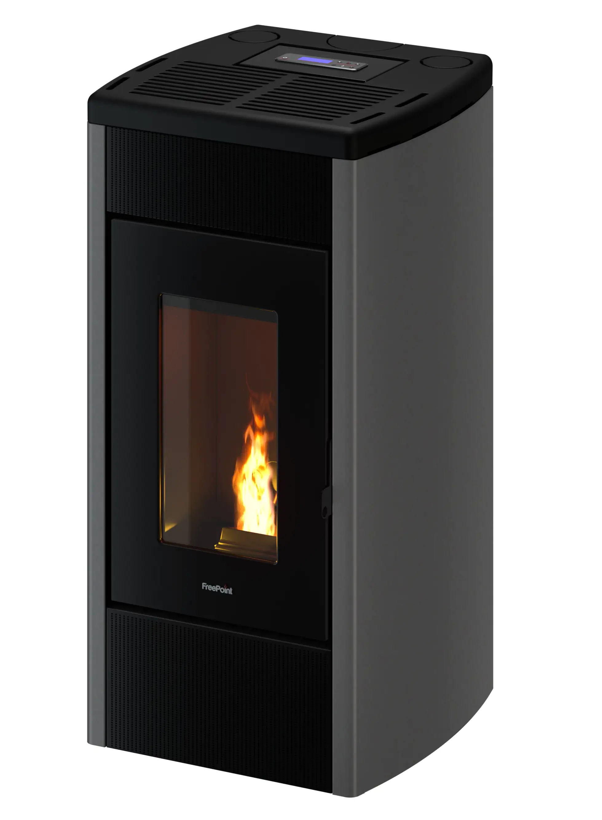 FreePoint Pelletofen Duke titanium schwarz bis 14 kW Heizleistung
