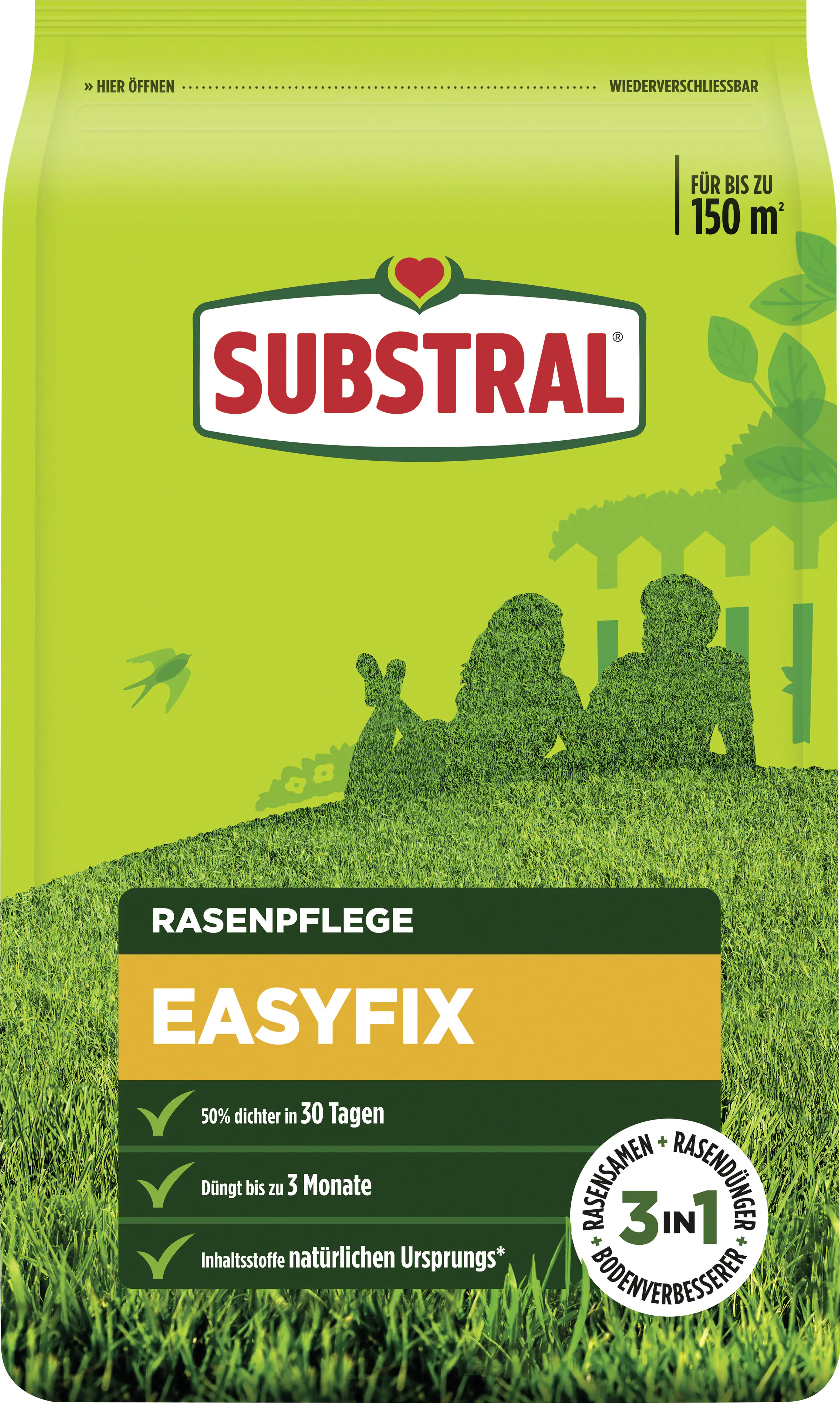 Substral Rasensamen mit Dünger Easyfix 150 m²