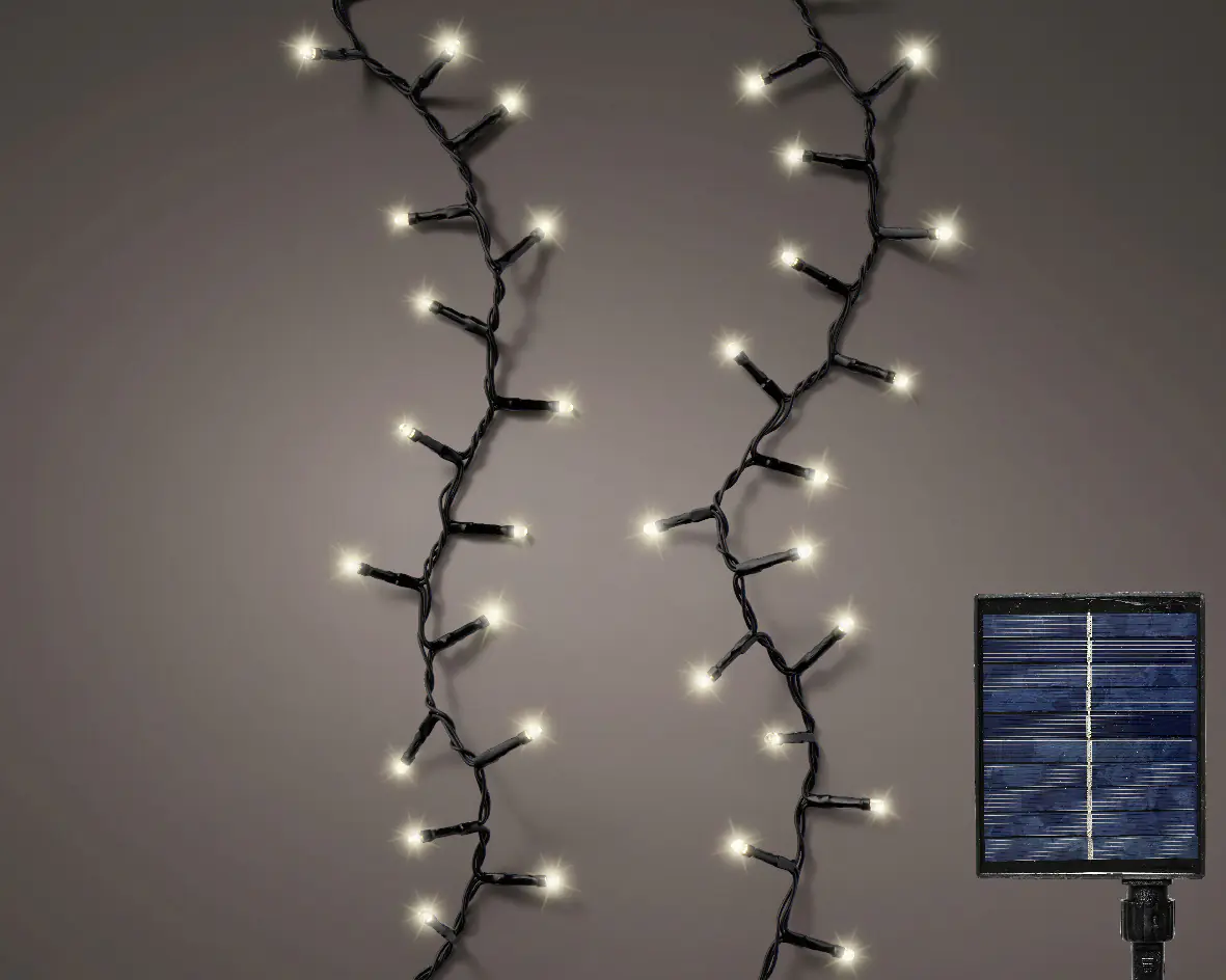 Kaemingk Solar LED-Licherkette Compact 16 m warmweiß