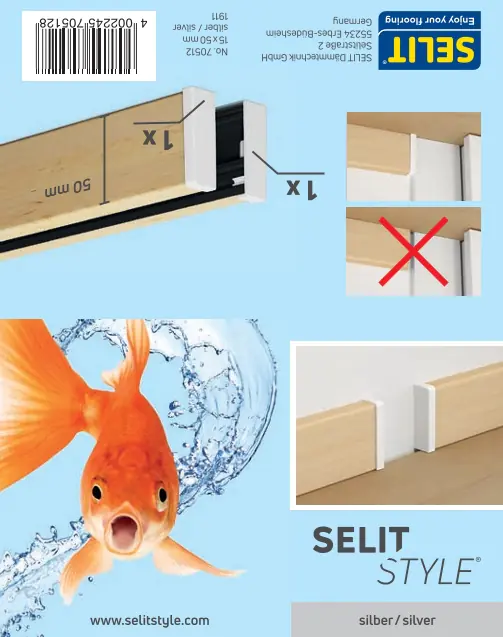 SELITSTYLE Endkappen silber Höhe 50 mm 2 Stück