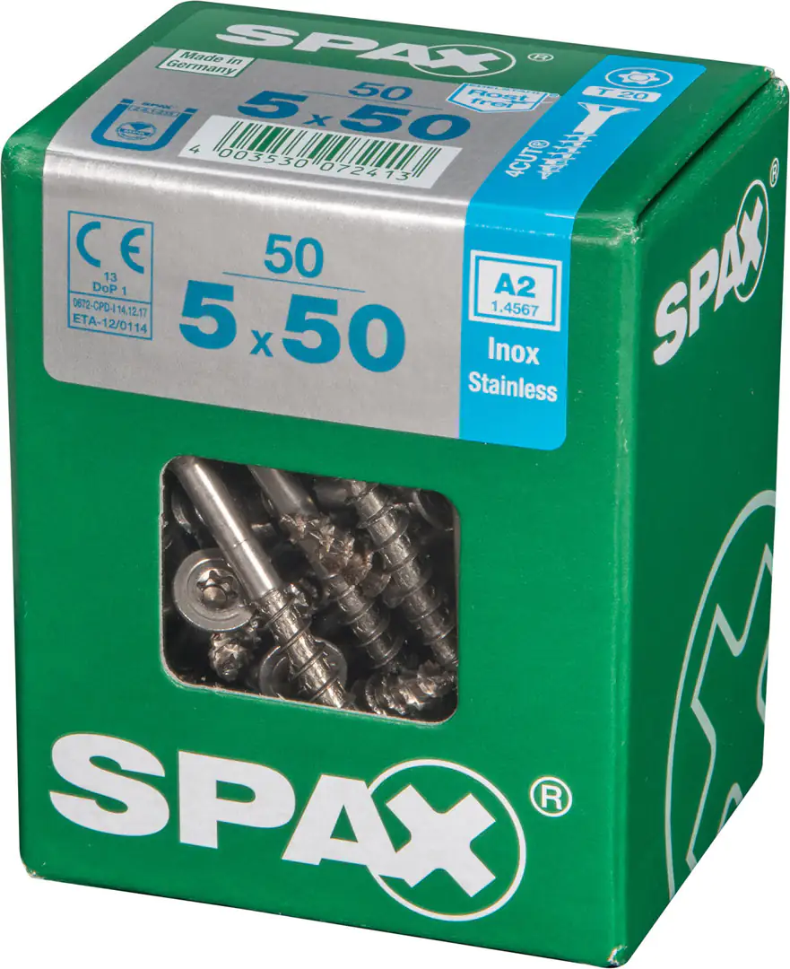 Spax Universalschrauben 5.0 x 50 mm TX 20 Senkkopf - 50 Stk.