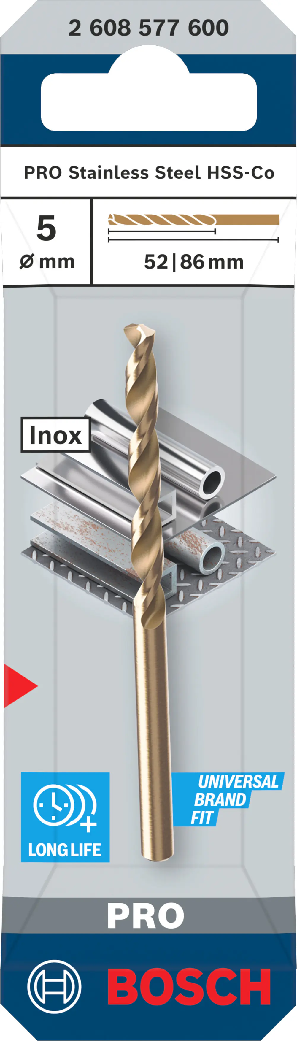 Bosch PRO Metallspiralbohrer Stainless Steel HSS-Co Ø 5 mm