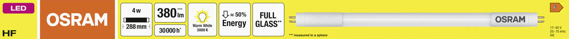Osram LED Röhre T5 28,8 cm G5 4 W warmweiß