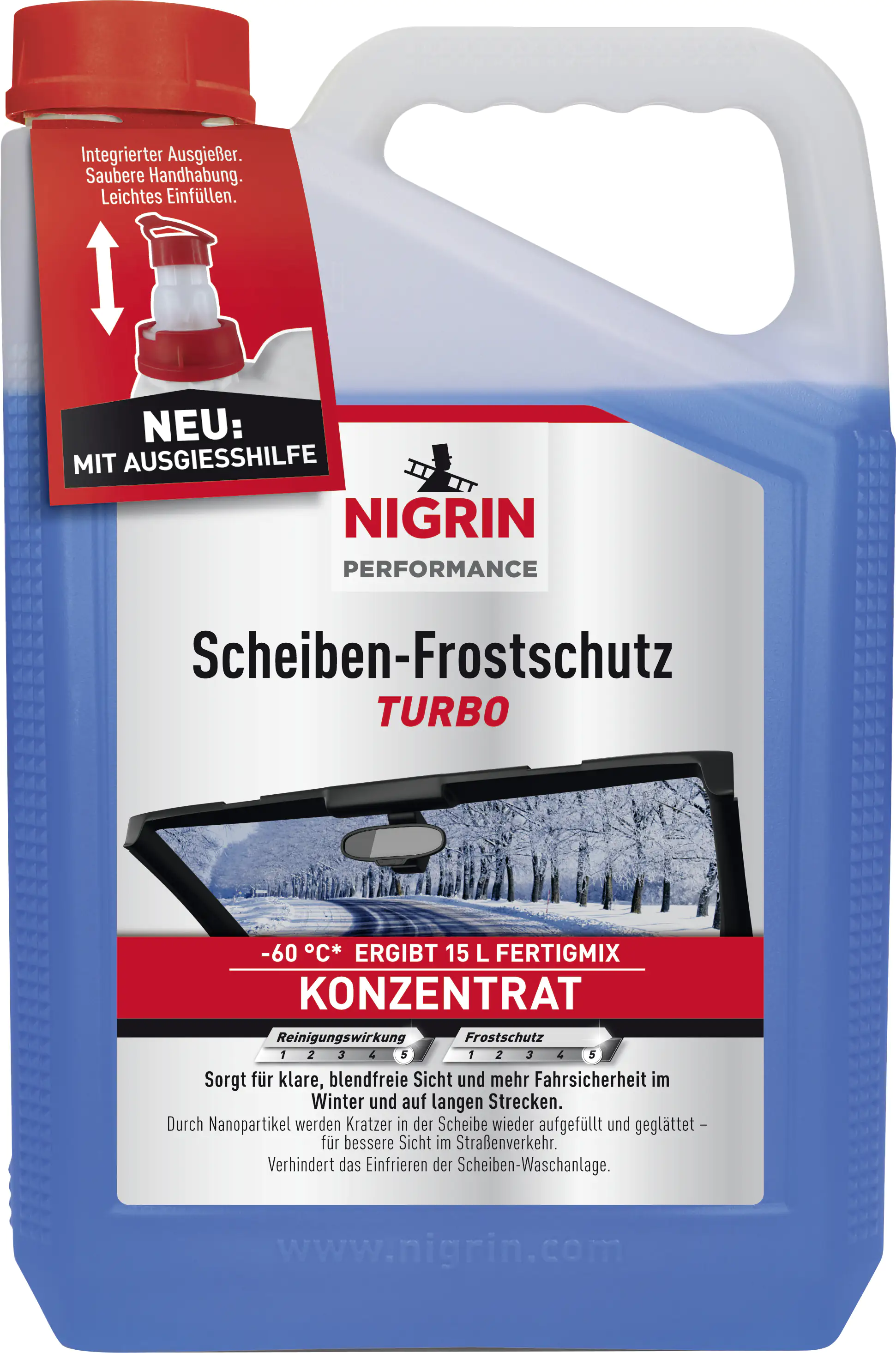 NIGRIN KFZ-Scheiben-Frostschutz POWER, Fertigmix, 1 l