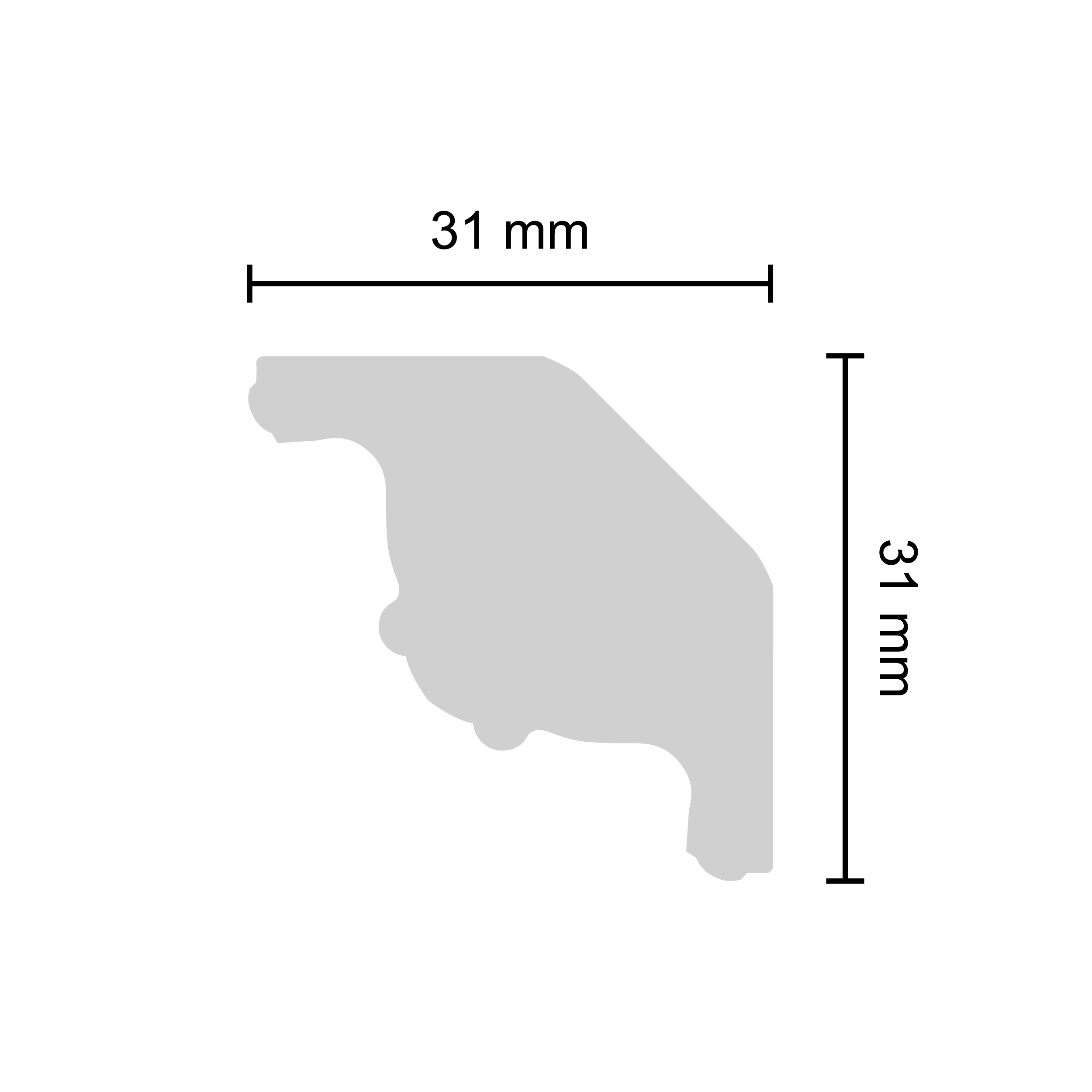 Decosa Stuckleiste Denise, 2 m x 31 mm x 31 mm Decosa Stuckleiste Denise, 2 m x 31 mm x 31 mm