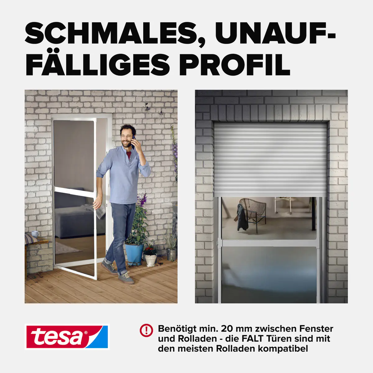 tesa Fliegenschutz-Tür FALT 100 x 220 cm anthrazit/weiß kürzbar