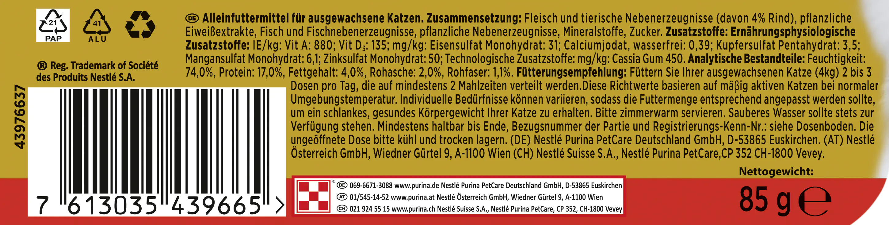 7613035439665_2118874 Gourmet Gold Raffiniertes Ragout mit Rind 85 g