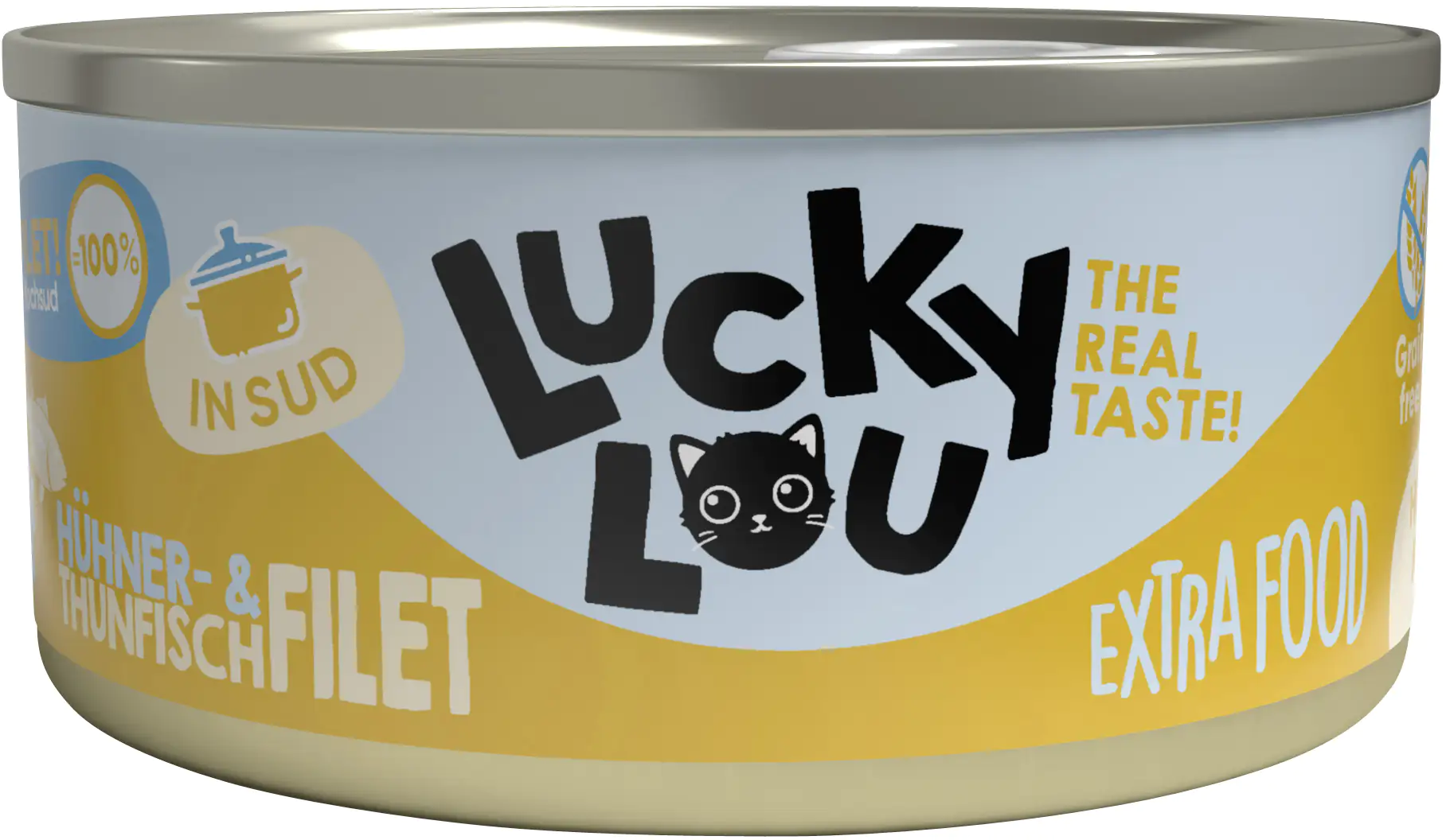Lucky Lou Extrafood Hühnerfilet und Thunfischfilet in Brühe 70g