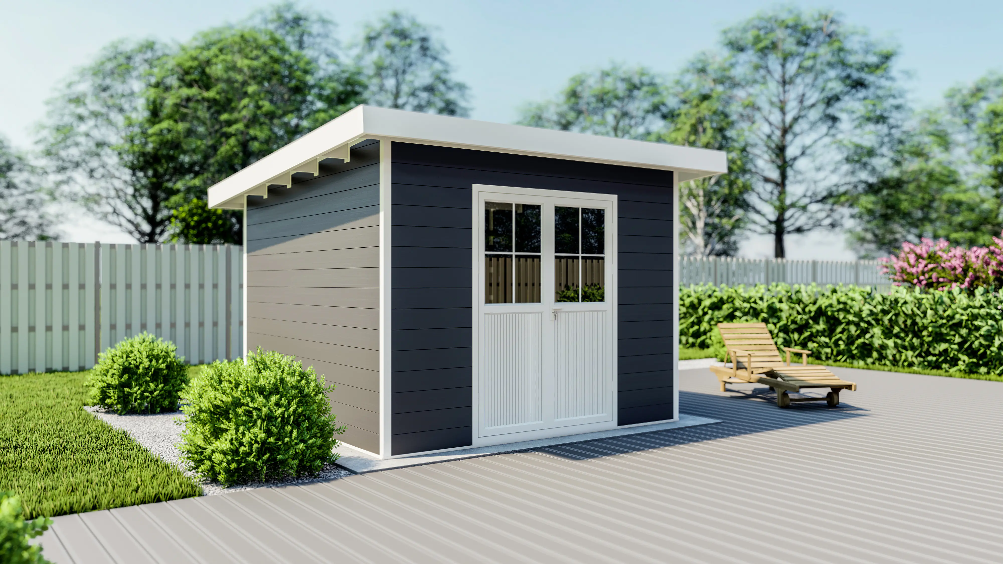 elephant WPC Gartenhaus mit Flachdach M 300 x 300 cm 