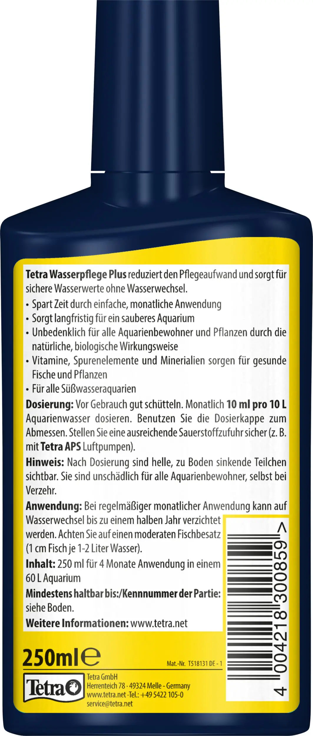Tetra Aquariumpflege Wasserpflege Plus 250 ml