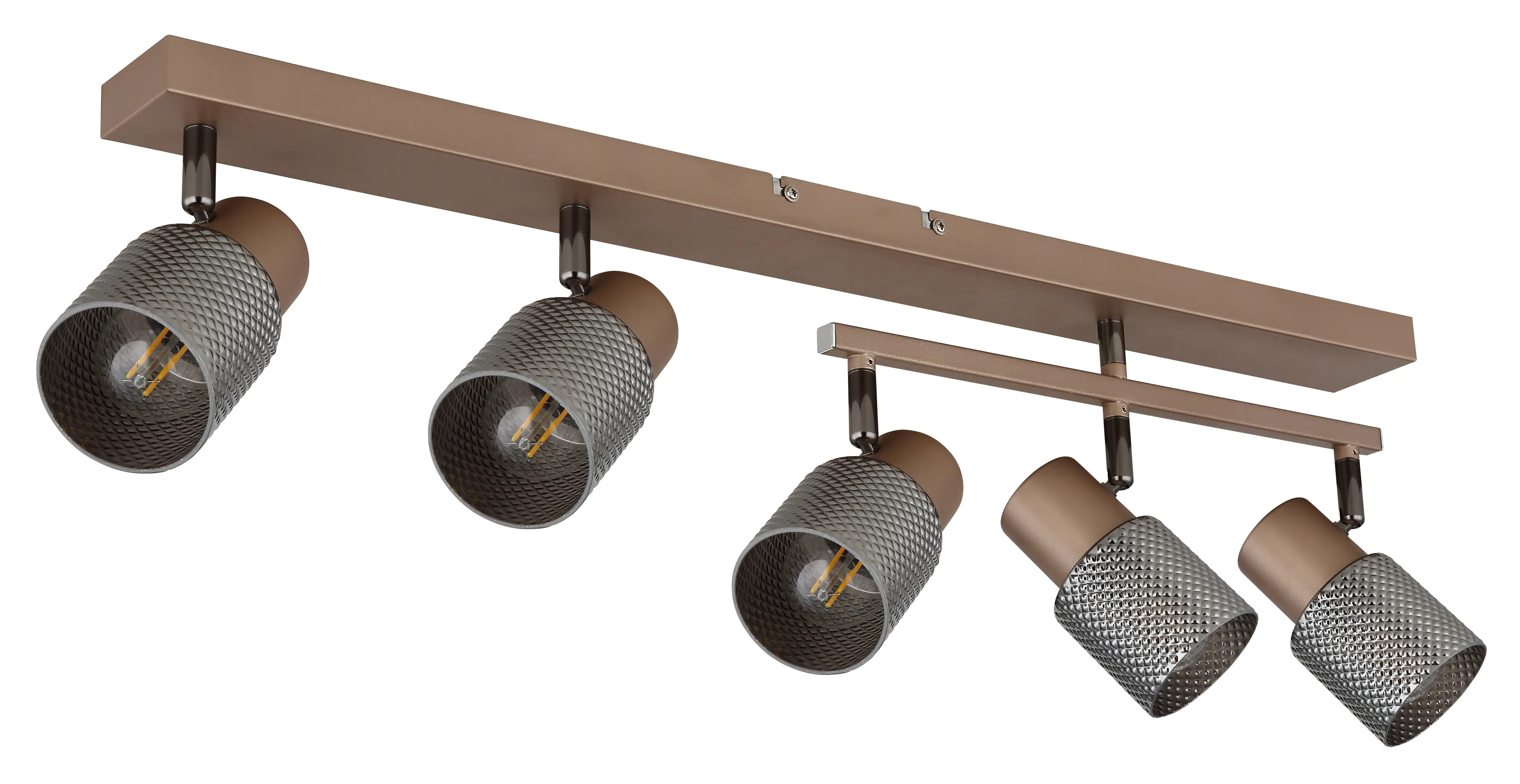 Globo 5er Spot Satella kaffeefarben matt 70 x 70 x 17,5 cm E14