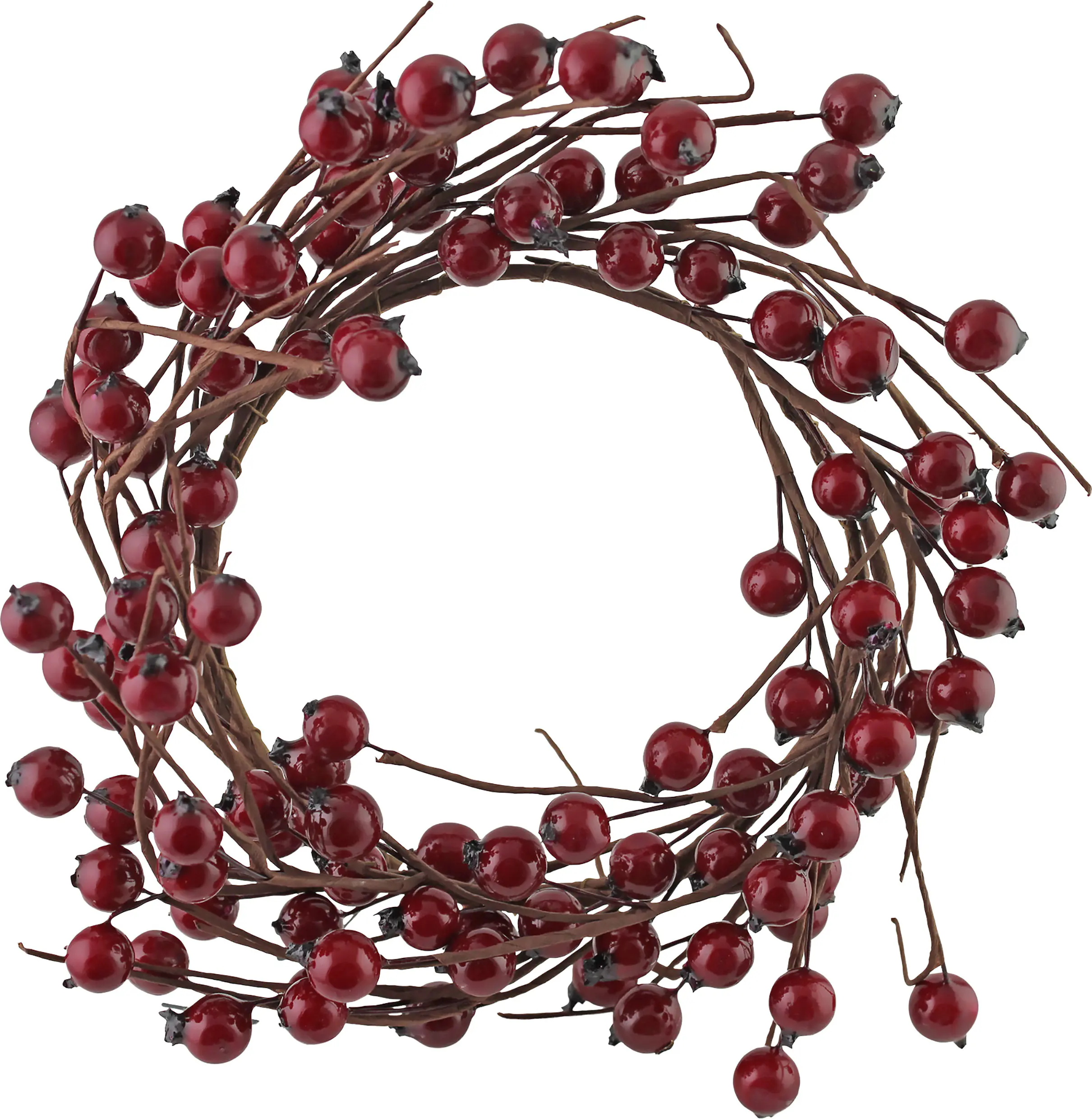 Weihnachtsdeko Kranz mit Beeren aus Draht & Kunststoff Ø 21 cm rot/braun