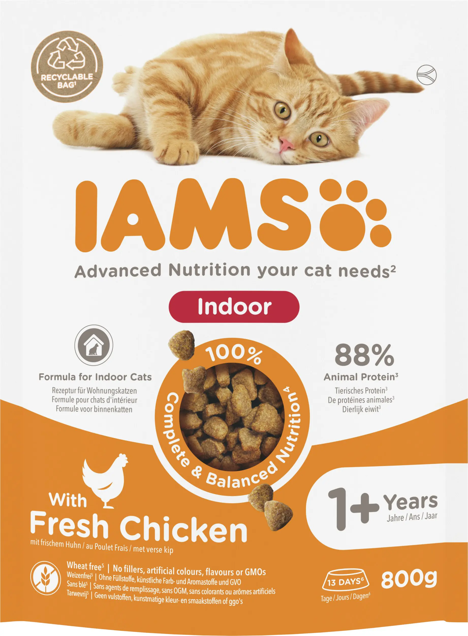 Iams Vital Indoor Katzentrockenfutter Indoor Adult & Senior 800 g Huhn