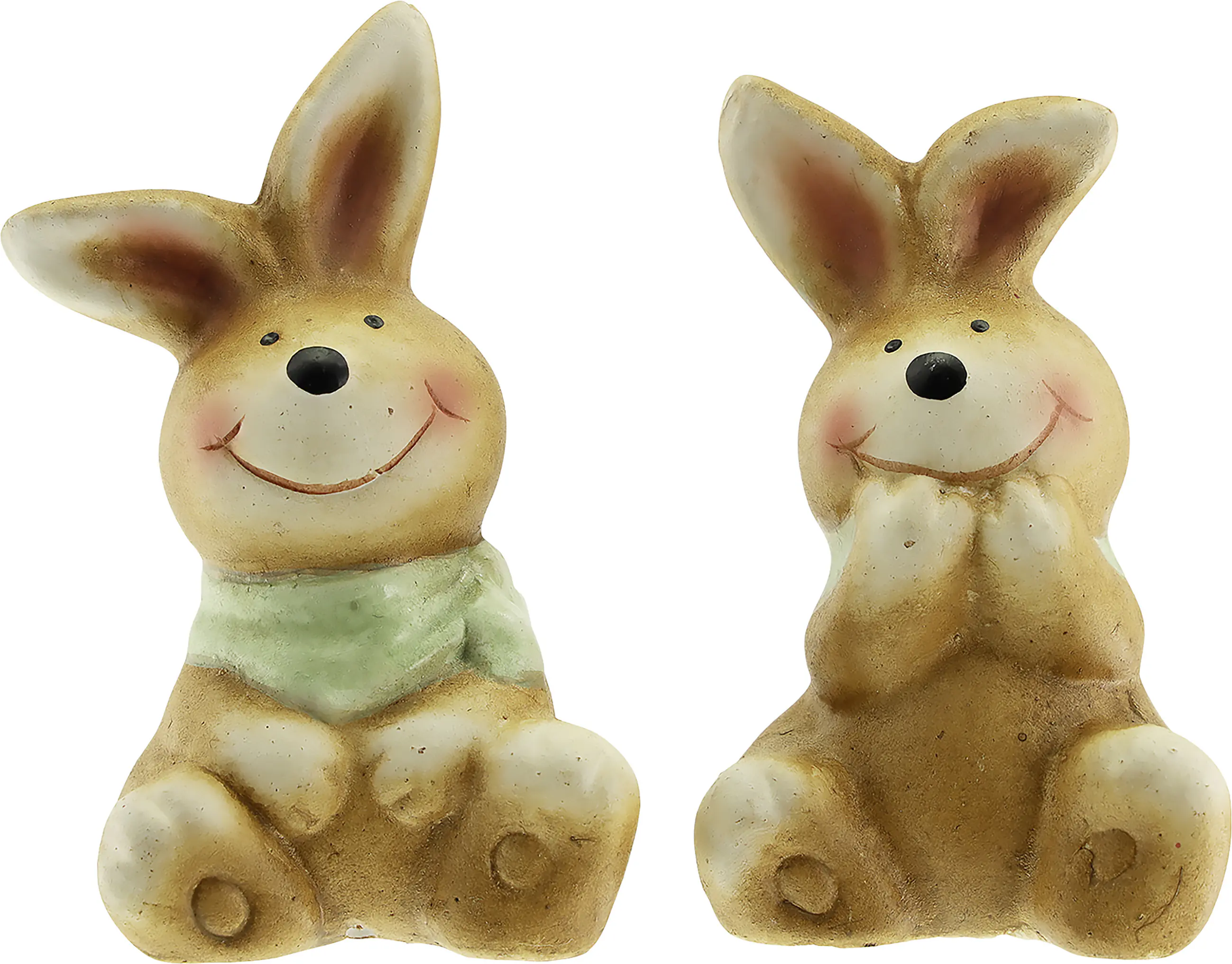 Deko Osterhase Keramik 9,5 cm braun