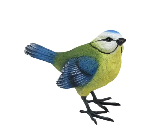 Dekofigur Vogel 10,5 x 12 cm blau gelb blau