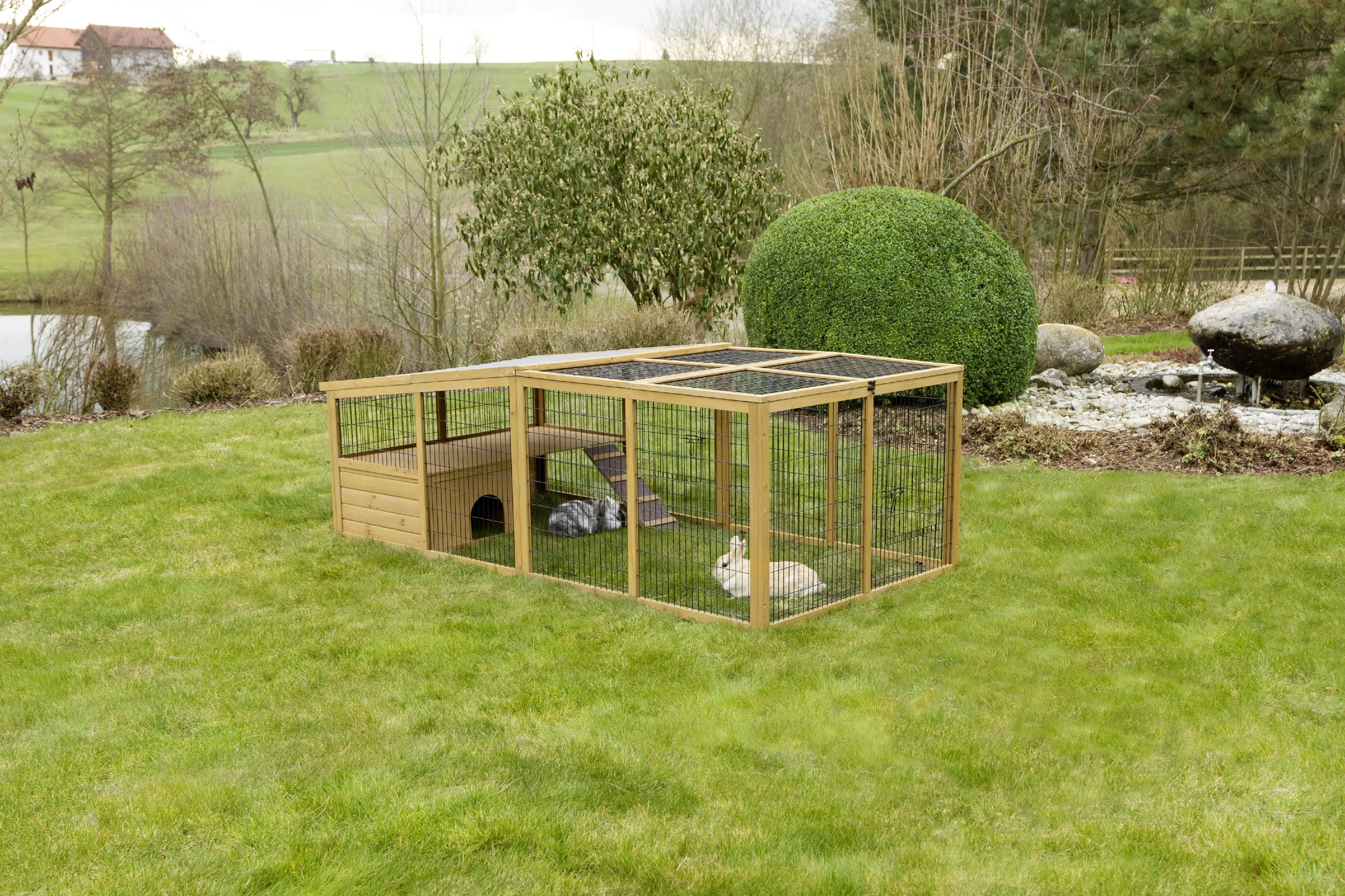 Kerbl Freilaufgehege mit Plastikdach und Ausbruchsperre LxBxH: 220x115x 5 cm