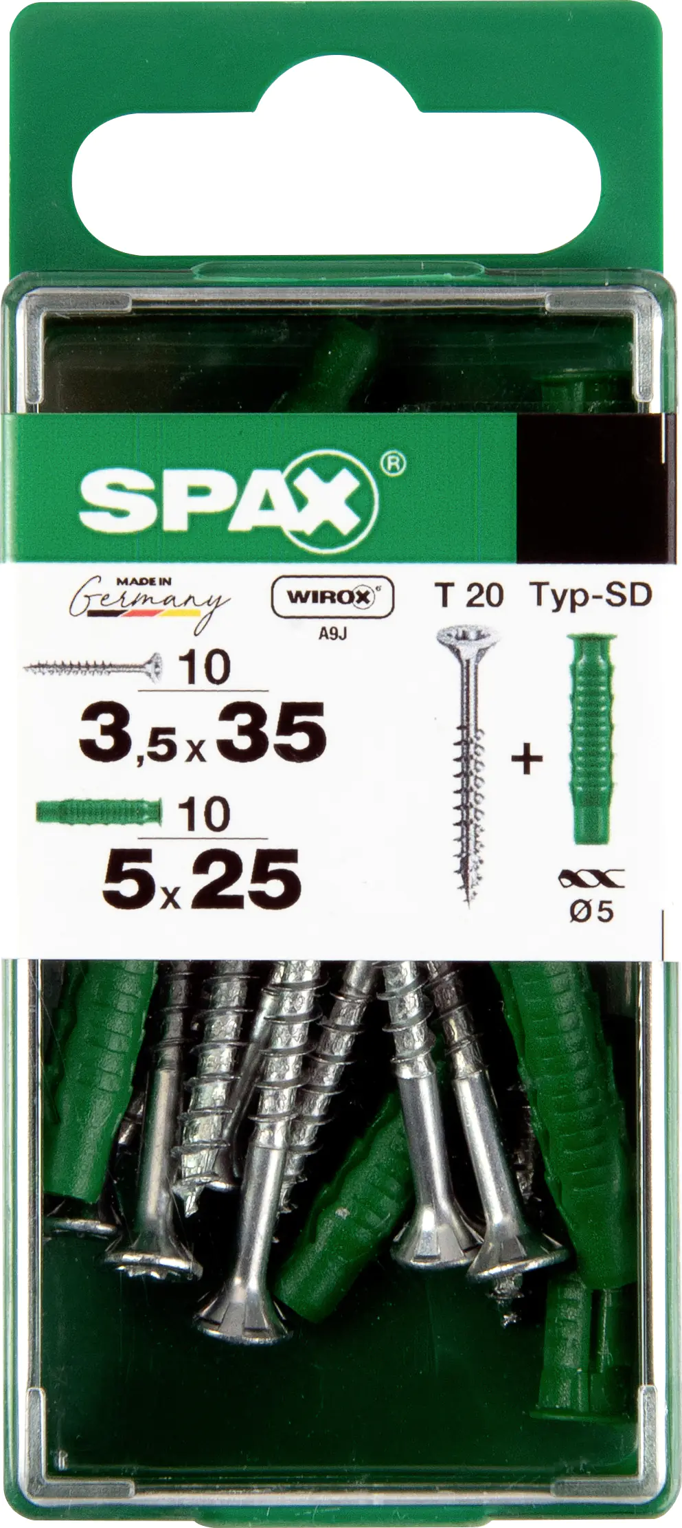 Spax Universalschrauben + Dübel 3.5 x 35 mm TX 20 10 Schrauben + 10 Dübel