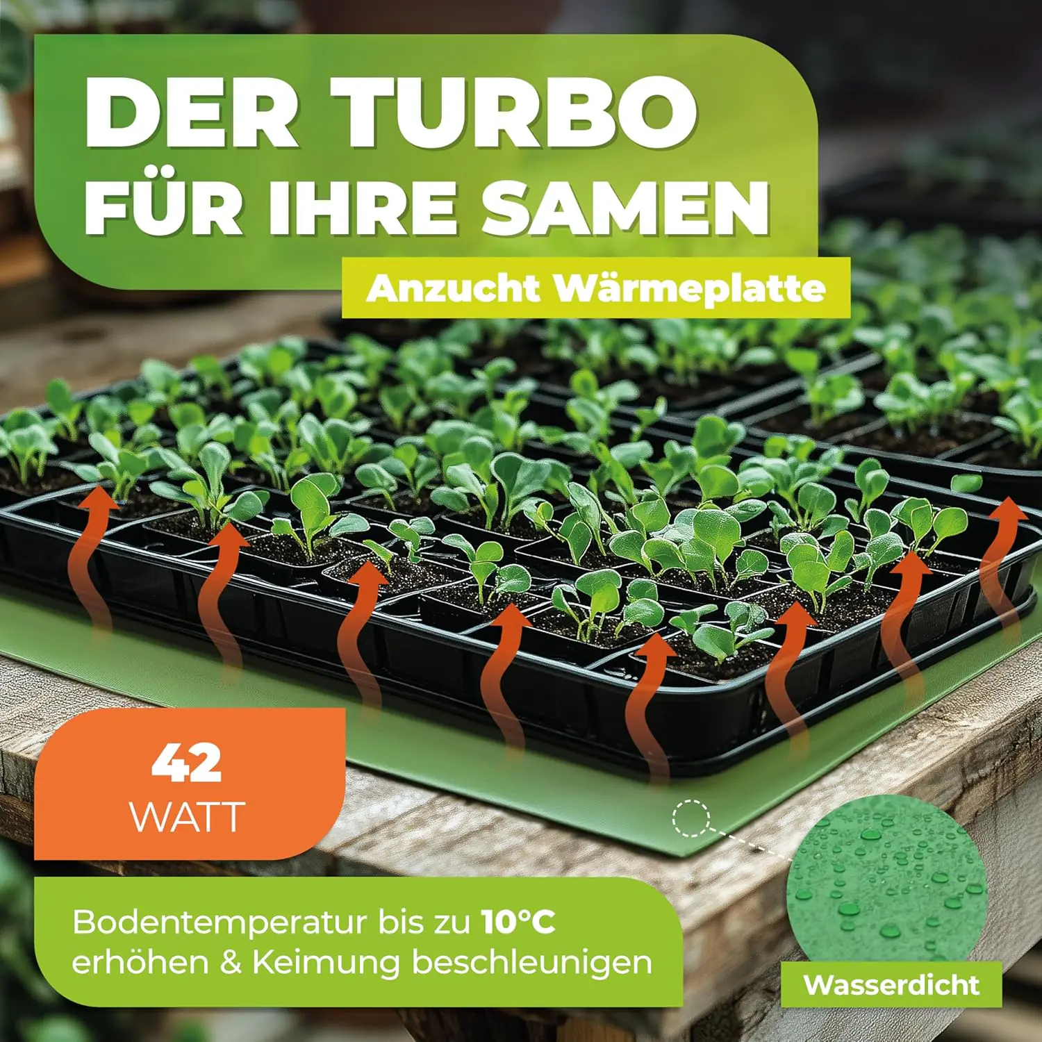 Biogreen Wärmeplatte als Anzuchtbooster für Pflanzen 30 x 60 cm