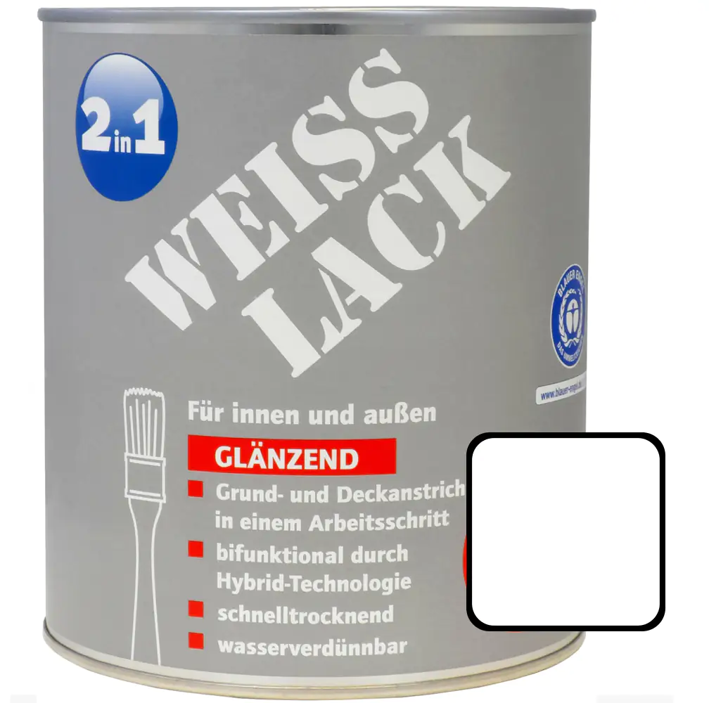 Wilckens Weißlack 2in1 2 L weiß glänzend Wilckens Weißlack 2in1 2 L weiß glänzend