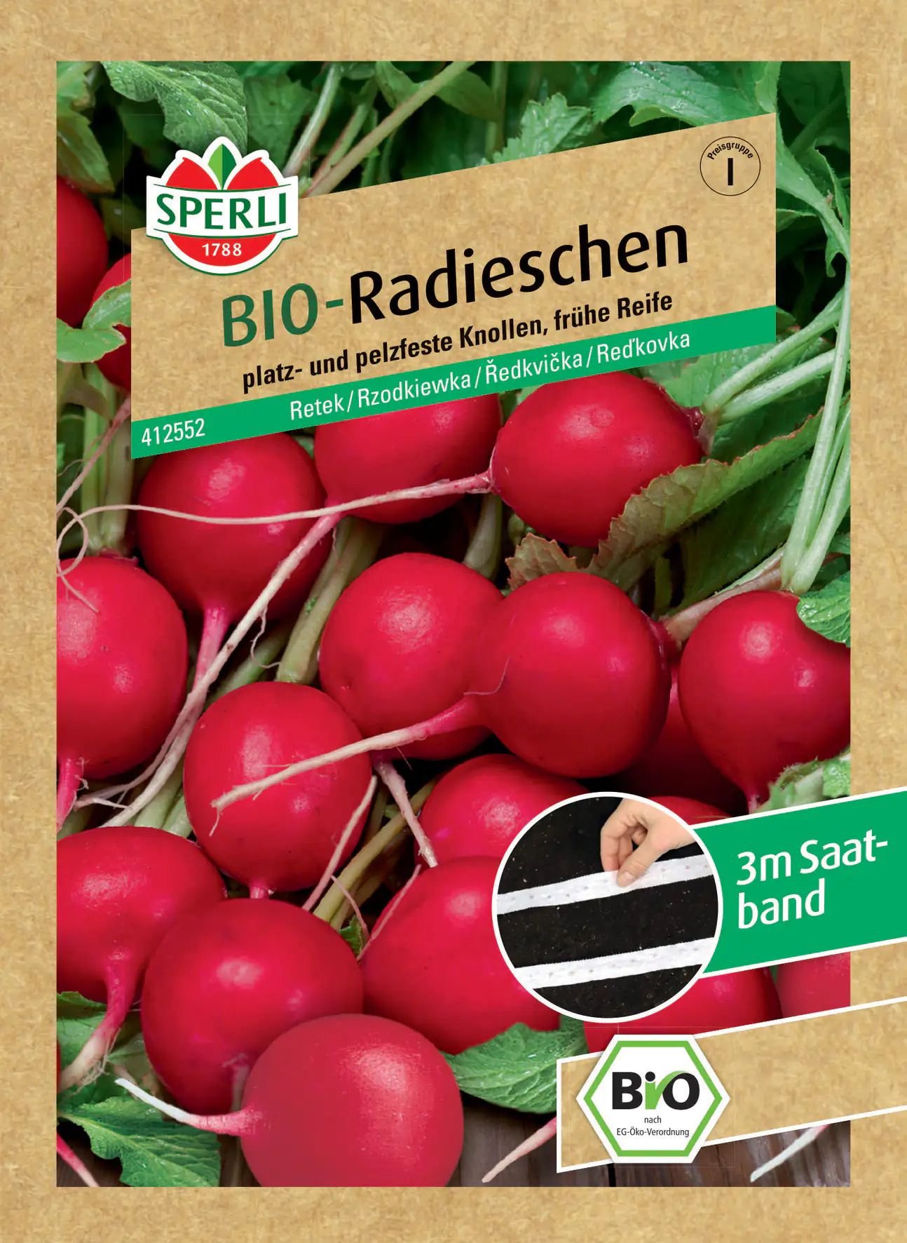 Sperli BIO Radieschen Rudolf Saatband