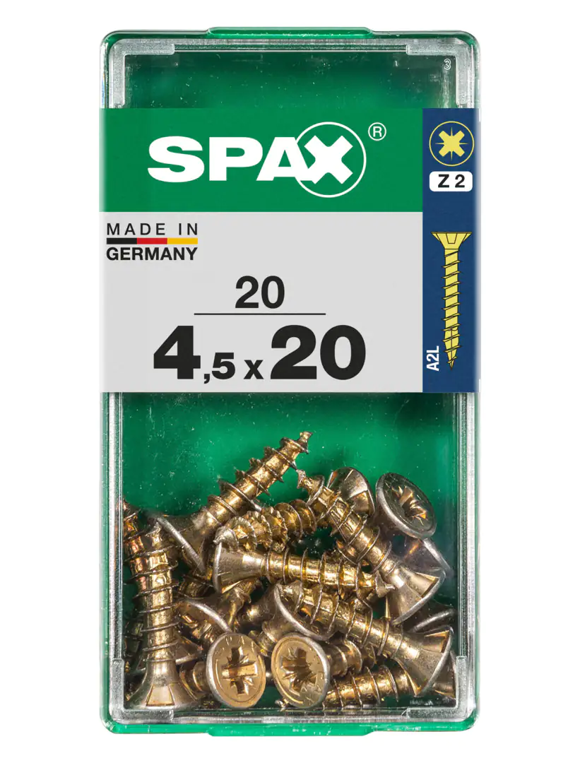 Spax Universalschrauben 4.5 x 20 mm PZ 2 - 20 Stk. Spax Universalschrauben 4.5 x 20 mm PZ 2 - 20 Stk.