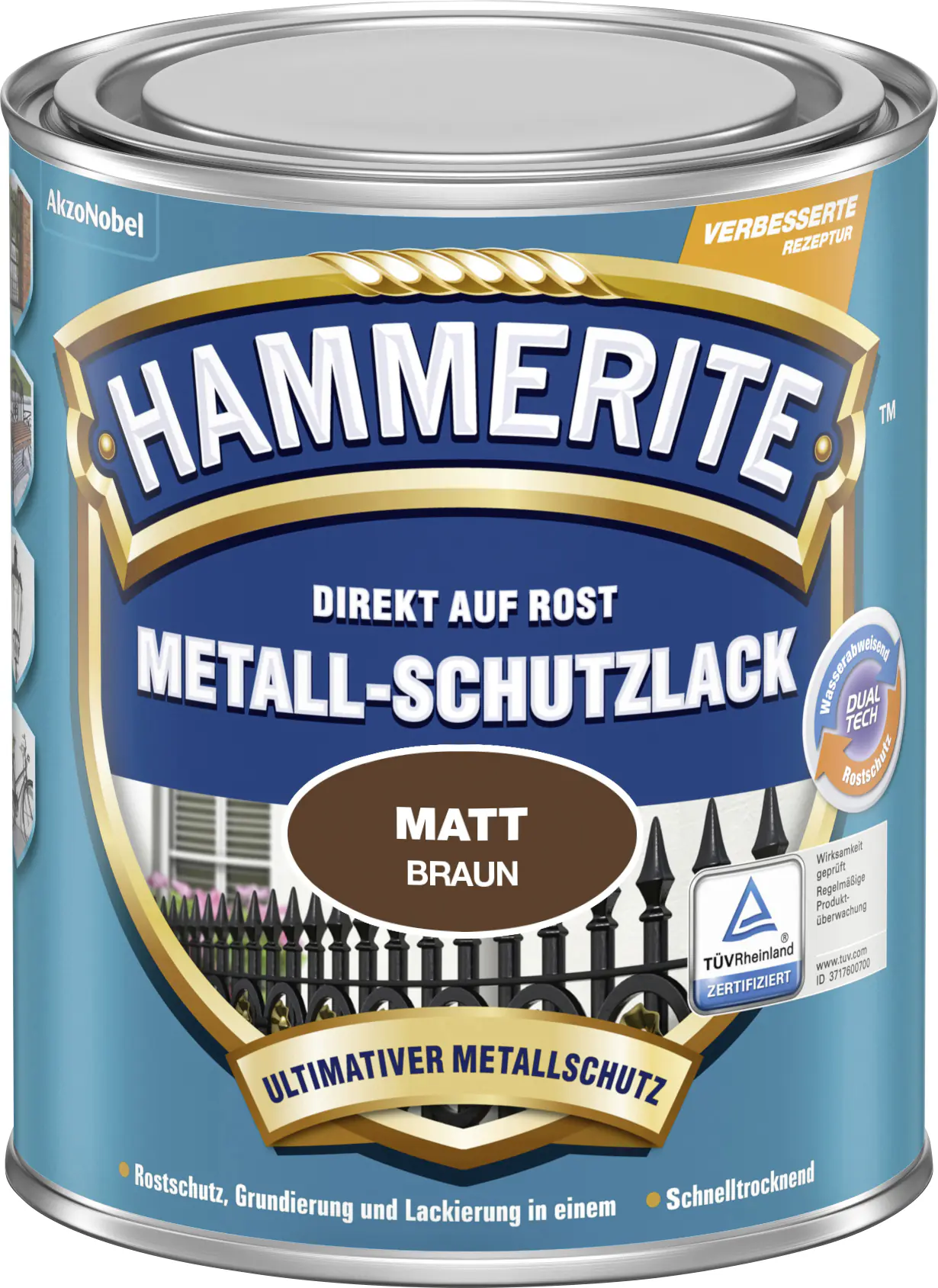 Hammerite Metall-Schutzlack 250 ml braun matt