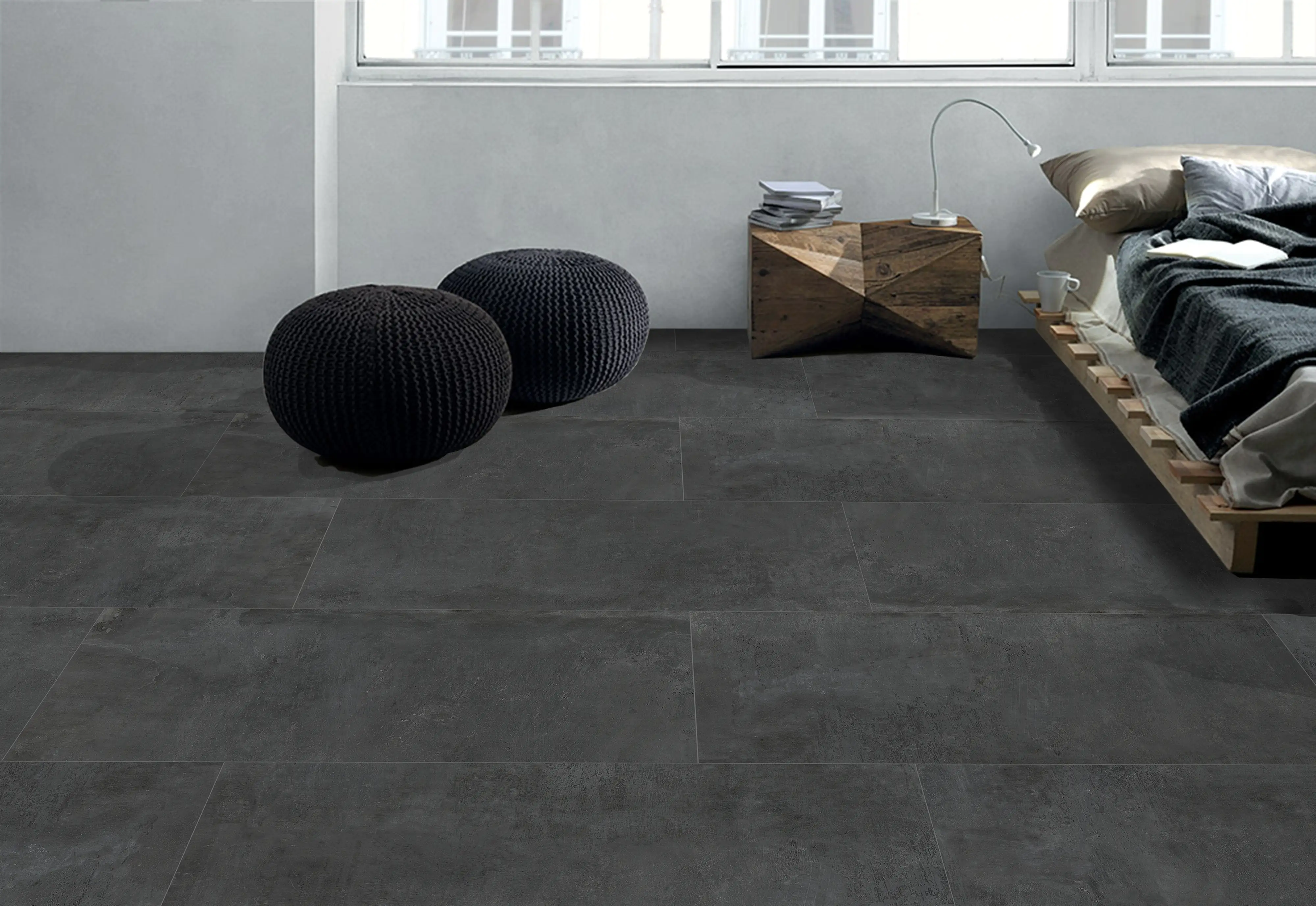 Bodenfliese Feinsteinzeug Concrete 60 x 120 cm anthrazit Bodenfliese Feinsteinzeug Concrete 60 x 120 cm anthrazit
