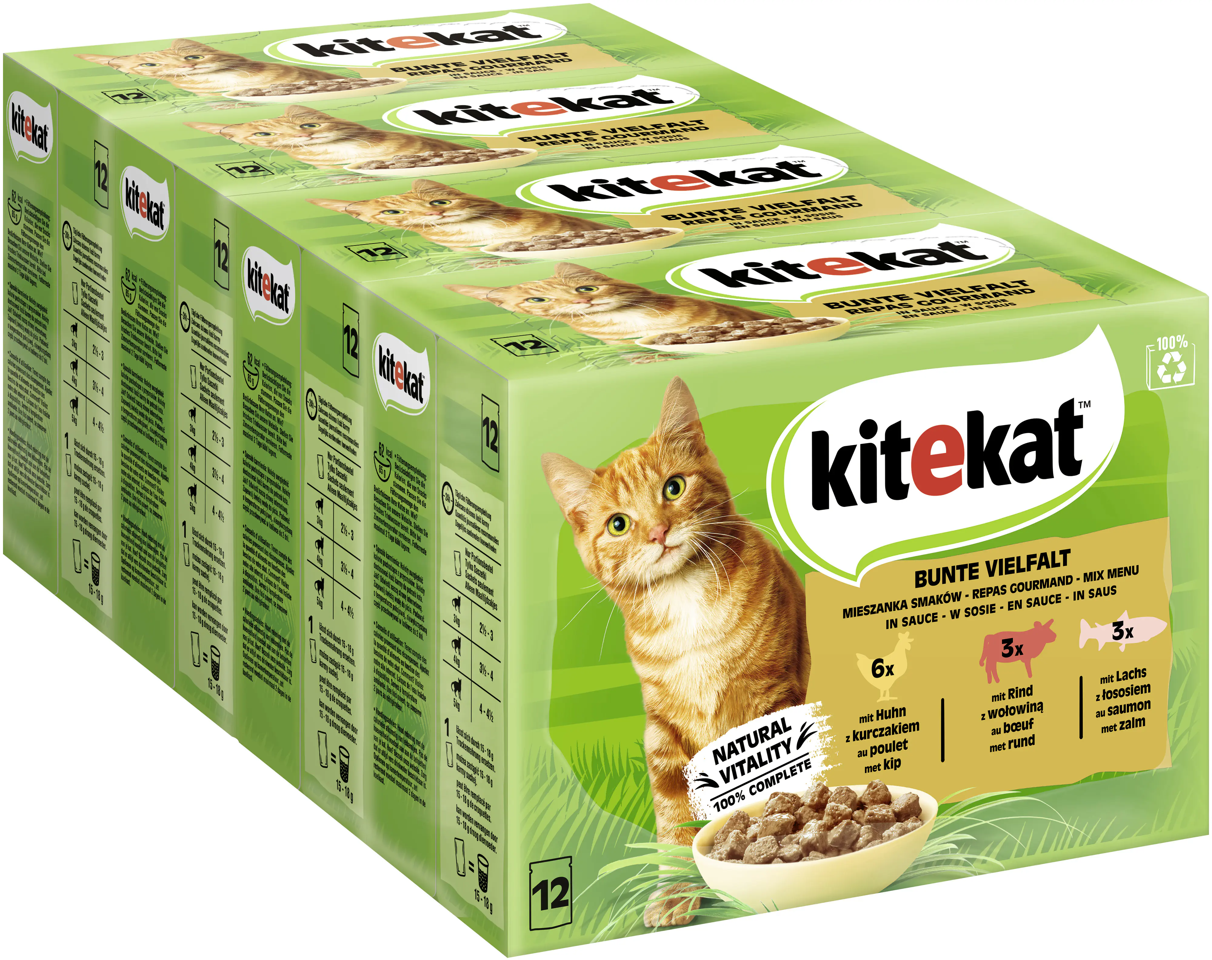 Kitekat Bunte Vielfalt in Sauce Multipack 12x85 g