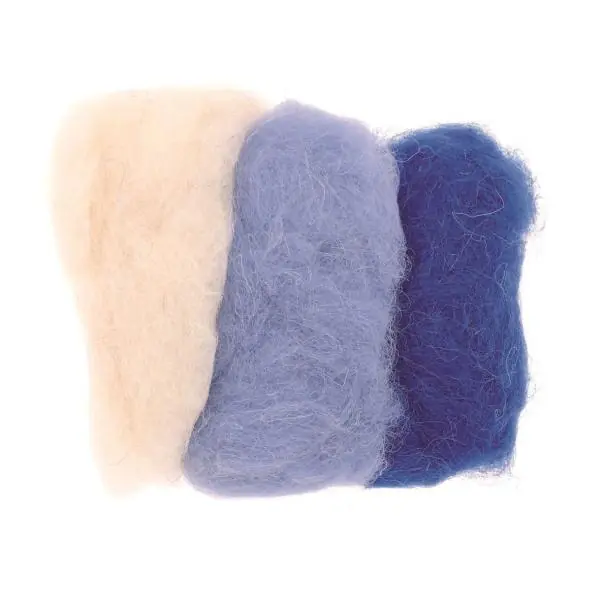 Glorex Schafwolle blau mix 3 x 10 g