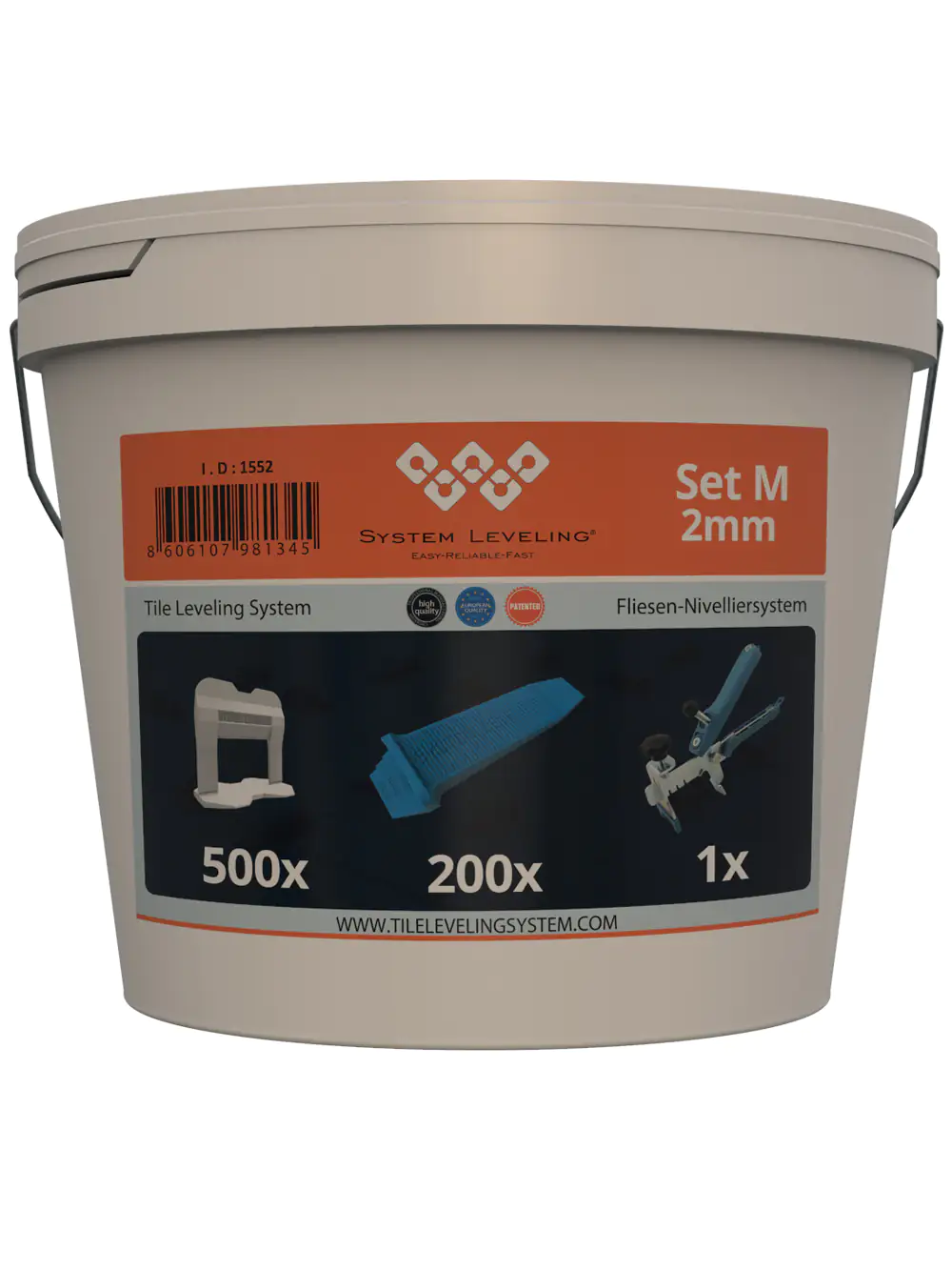 System Leveling Fliesen-Nivelliersystem Set M Fugenbreite 2 mm