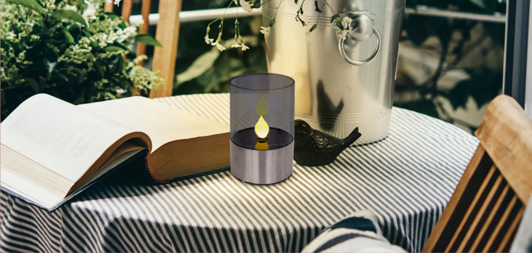 LED Solarleuchte Kerze mit Dämmerungssensor Rauchglas 12 cm - 3er Set LED Solarleuchte Kerze mit Dämmerungssensor Rauchglas 12 cm - 3er Set