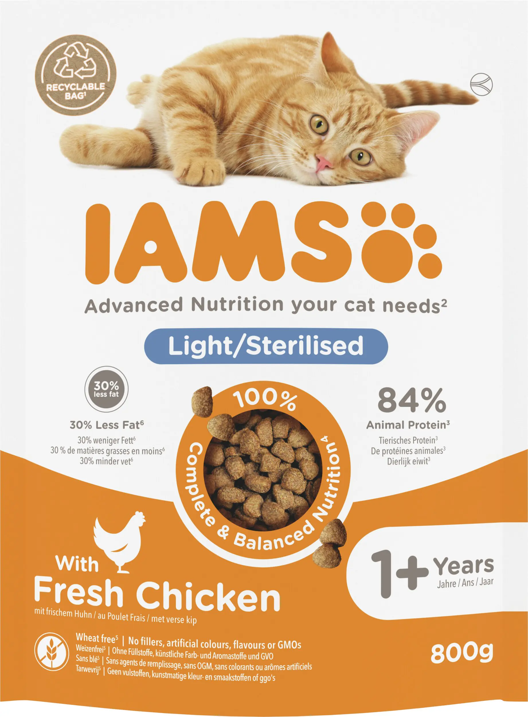 Iams Vital Sterilised Katzentrockenfutter Adult & Senior 800 g Huhn