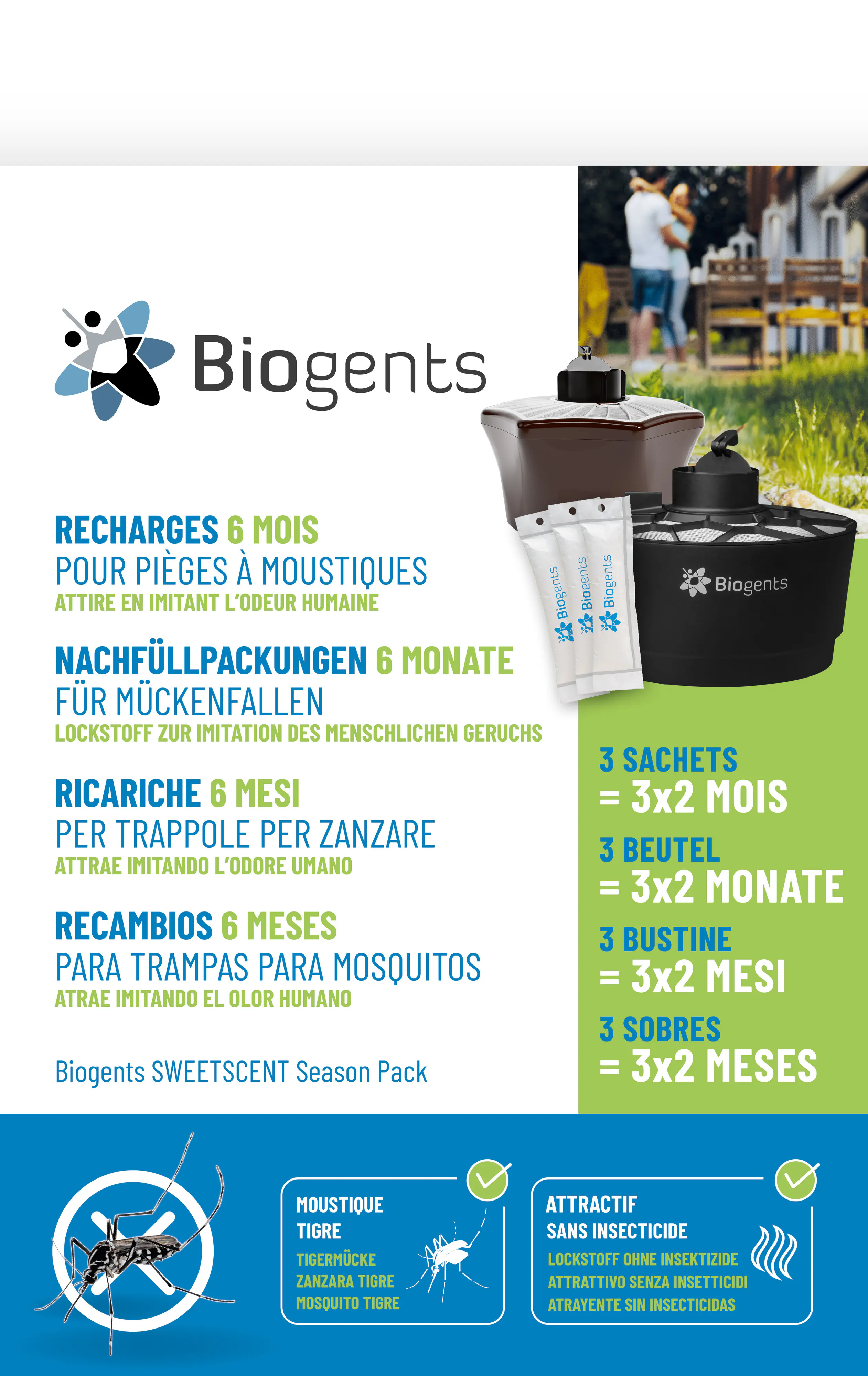 Biogents Sweetscent Mückenlockstoff für Aero Trap Saisonpaket